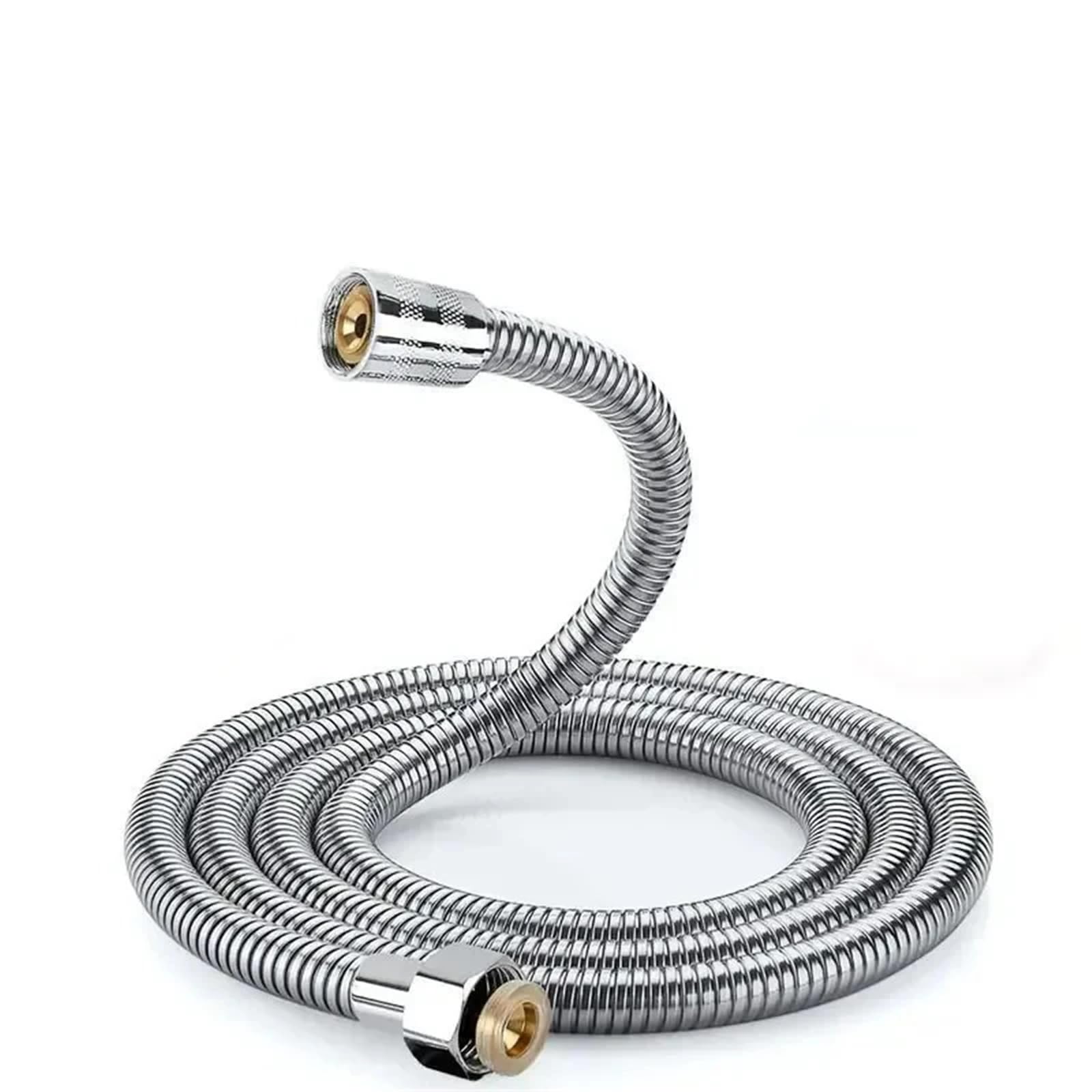 Lyxygmv 150.0Cm Shower Tube 1Pcs Stainless Steel Hose Extension Bathroom Water Pipe Draw Accessories For Bathroom Showers(150.0Cm)