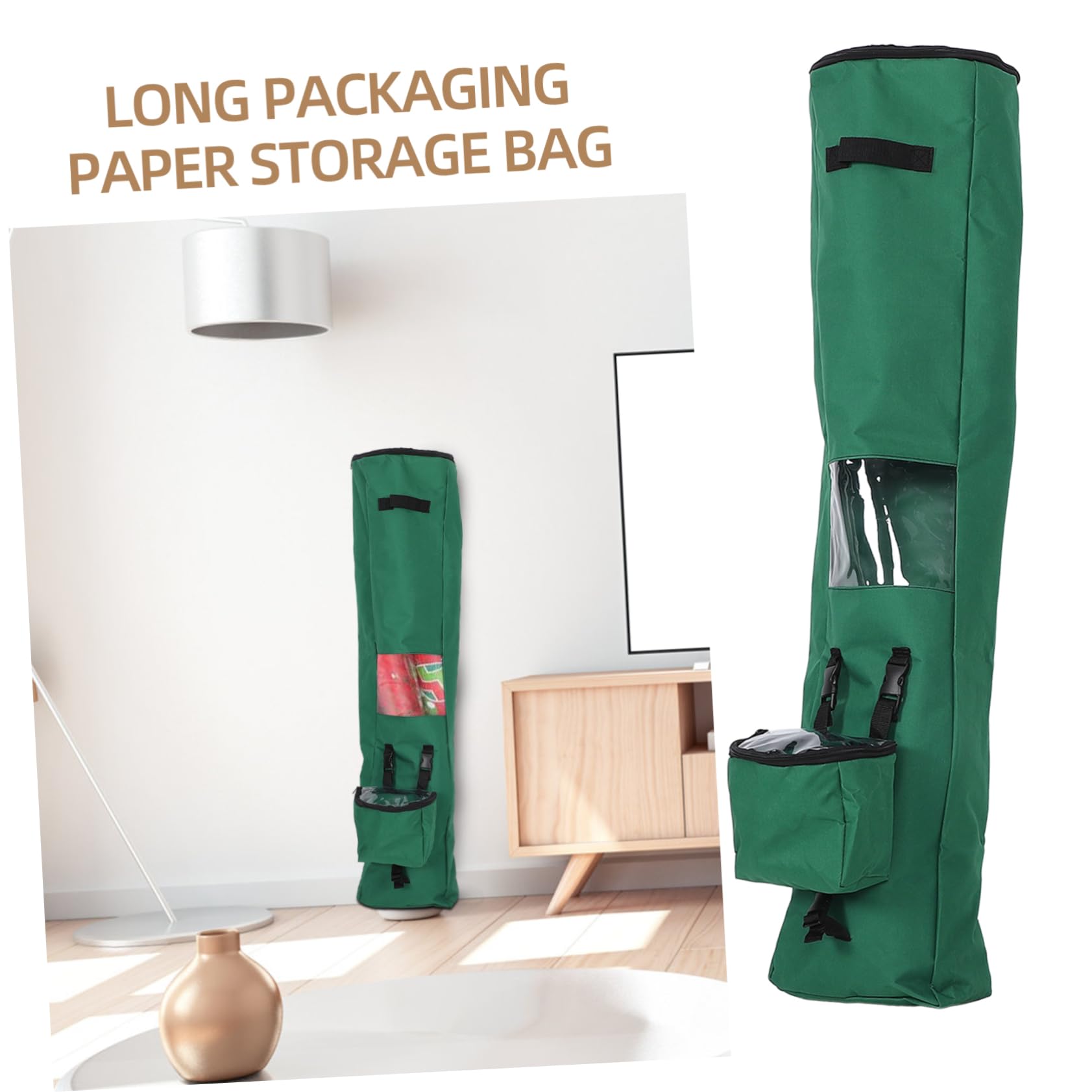 KOMBIUDA Geschenkpapier Organizer aus Oxford Stoff Wiederverwendbar Grün Platzsparend für Aufbewahrung und Geschenkverpackung bei Festen