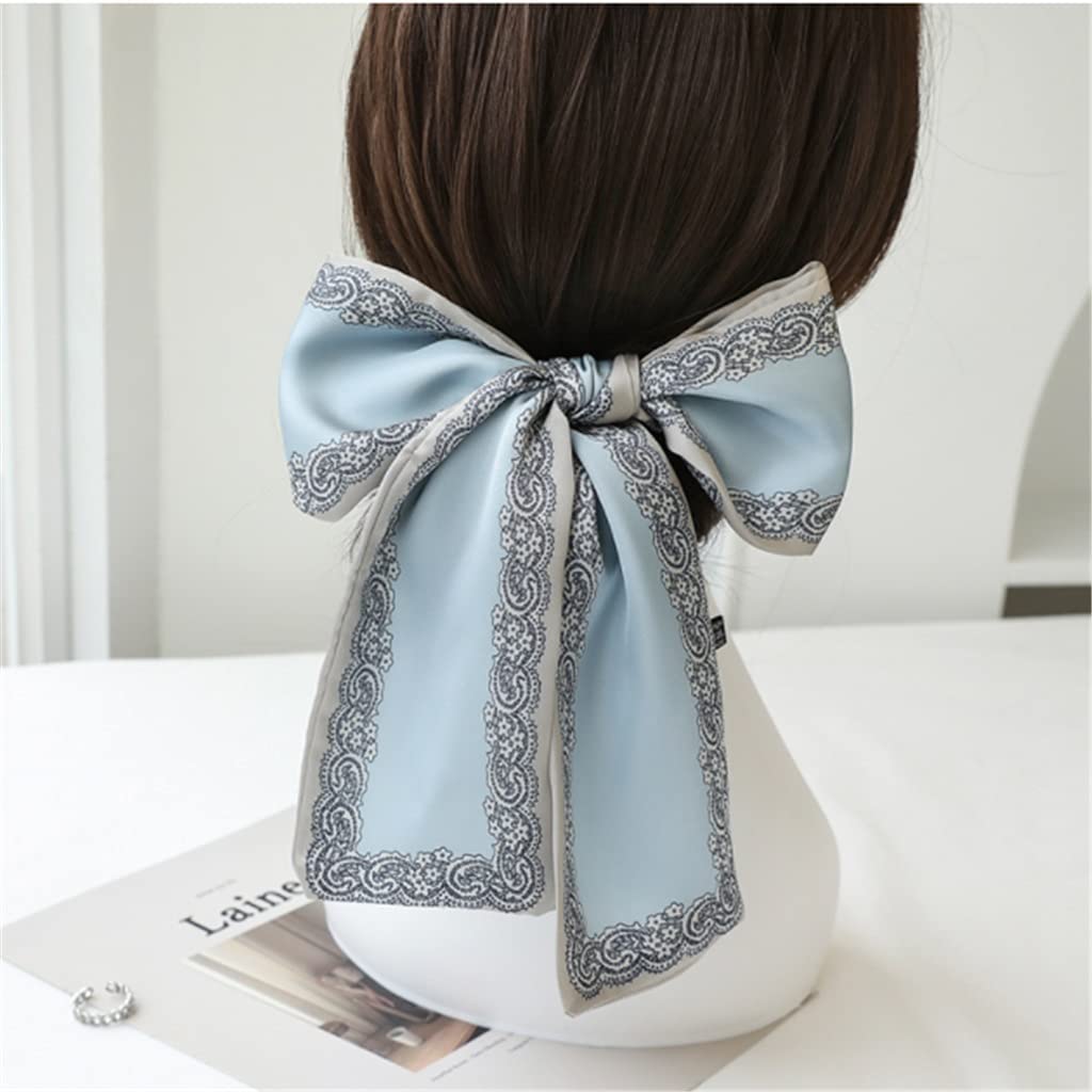 Bufanda de Mujer Bufanda Cuadrada Estampado de Corbata de Pelo Pañuelo de Seda Satinada Pañuelo de Cabeza para Mujer Bufanda de Seda de Tira Larga pequeña (B 9 * 100CM)
