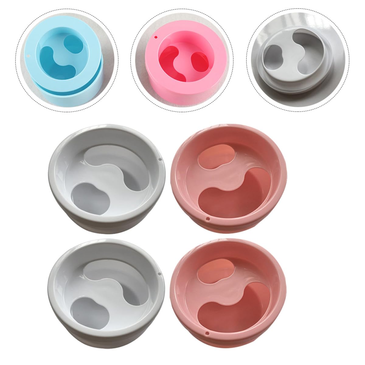 Ciotole per Ammollo delle Mani e Unghie 4 Pezzi Set per Manicure Professionale Nail Art da Salone Cura Unghie Uso Domestico Design Pratico e Superficie Semplice Colore Casuale