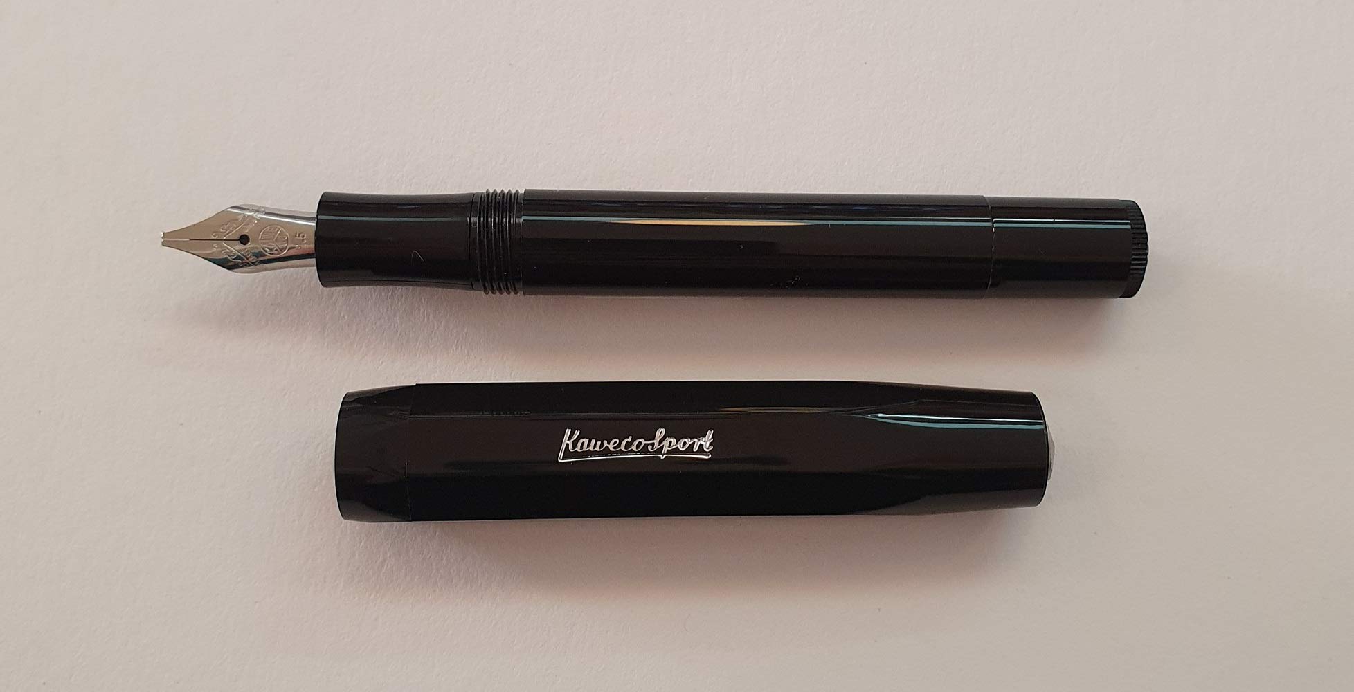KawecoCALLIGRAPHY SPORT Fountain Pen Black 1.5 mm I Exclusive Fountain Pen for Hand Lettering I Premium Fountain Pen 13cm for Ink Catridges I Nib: 1.5 mm