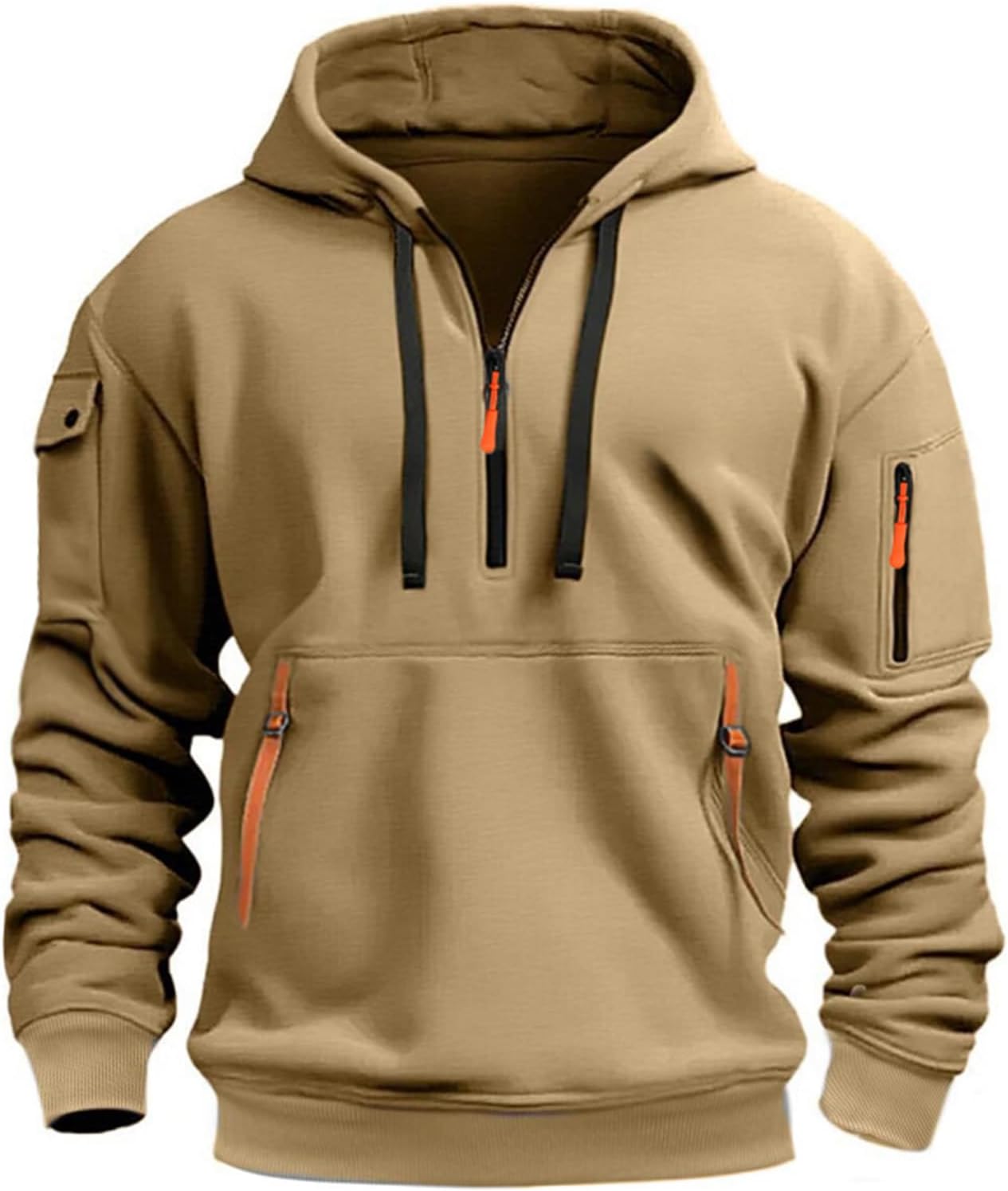 MANTORS Men's Fleece Hoodie Casual Long Sleeve 1/4 Zipper Pullover Sweatshirts