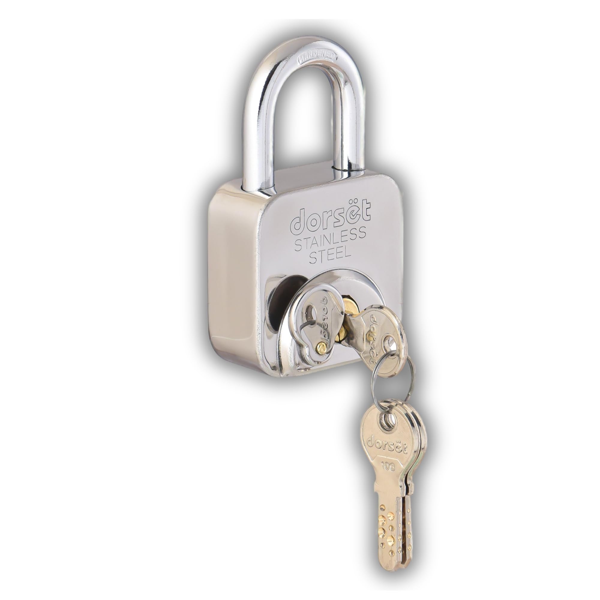 Dorset 60 mm Padlock for Main Door | Rust-Resistant SS Body, Hardened Shackle Pad Lock for Home/Gate, 2 Ton Breaking Load Strength | Square Pad Lock for Home with 3 Keys | PD 60 SQ