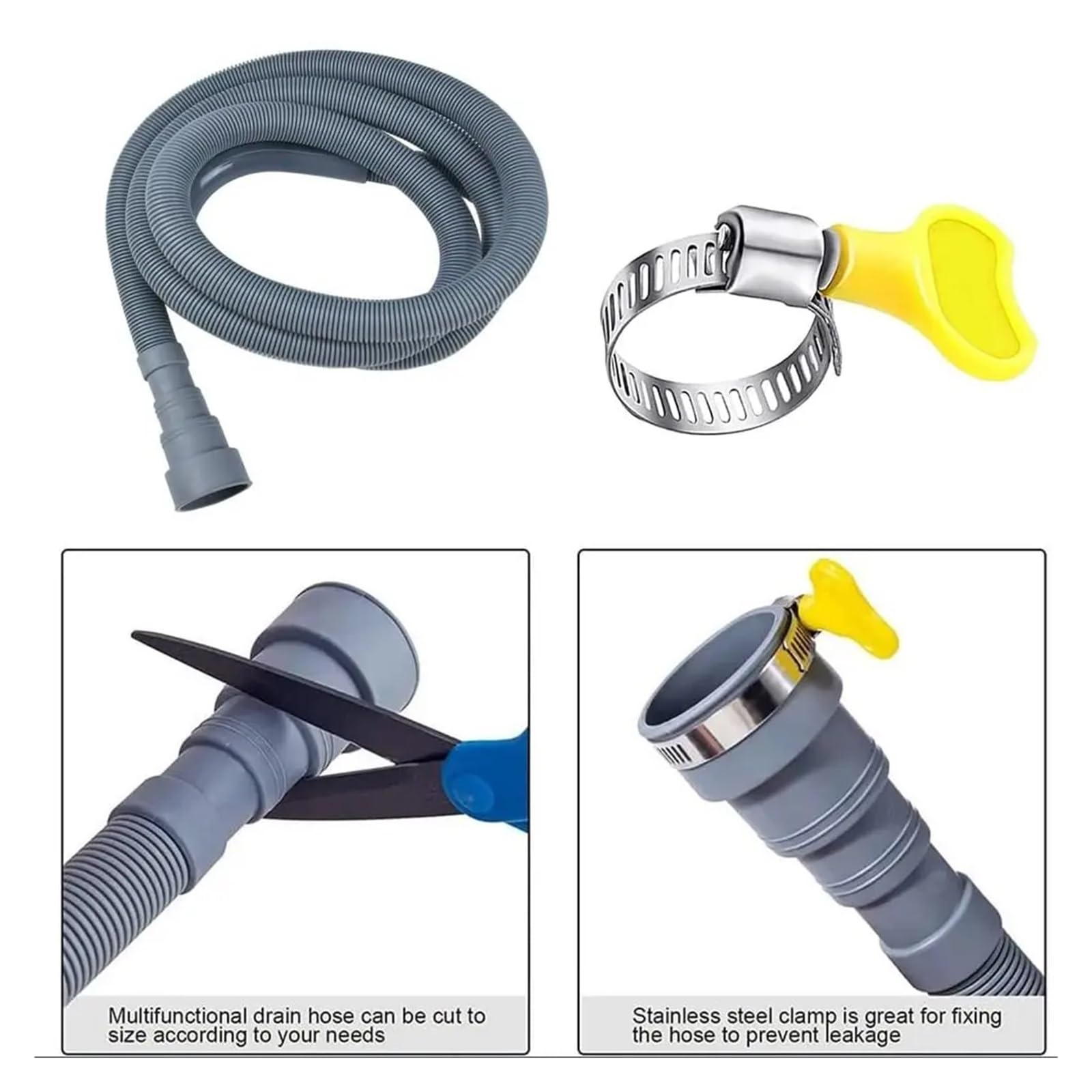 Tubo di scarico for lavatrice ad alta EVA Tubo corrugato 1m 3m 5m Tubo di scarico for lavastoviglie Tubo di prolunga flessibile Casa(5m)