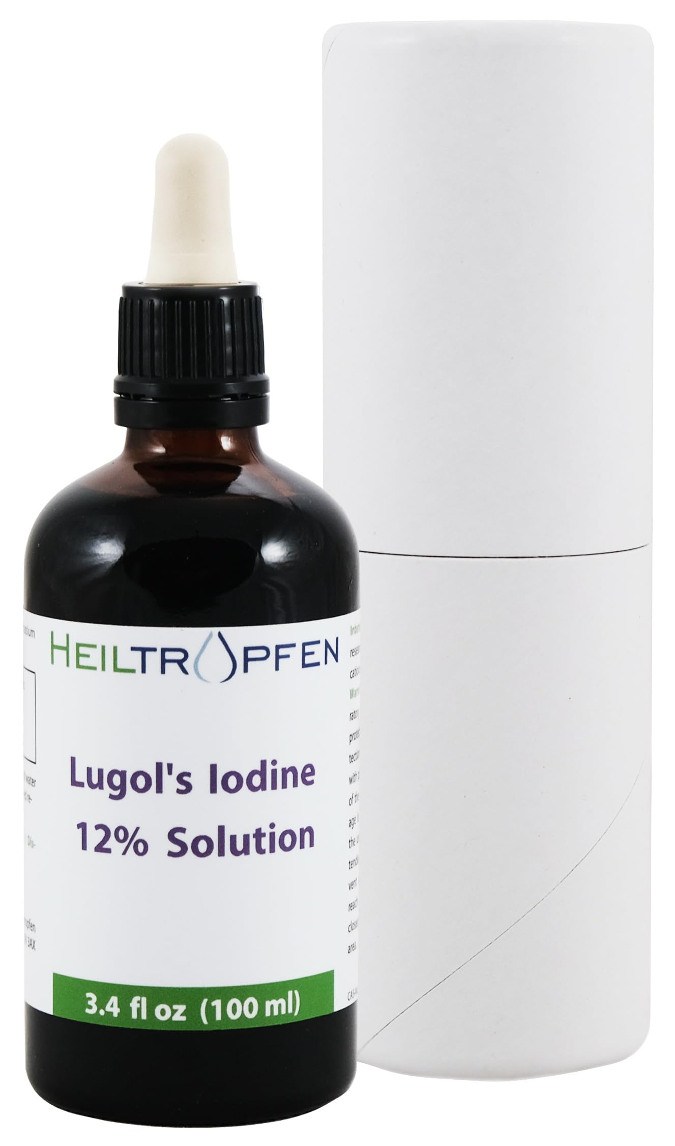 Lugols Jodlösung 12% 100 ml | 12 Prozent Jod und 24% Kaliumjodid | Tropfen | Heiltropfen®