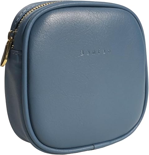 Bolsa de cosméticos de cuero, Azul