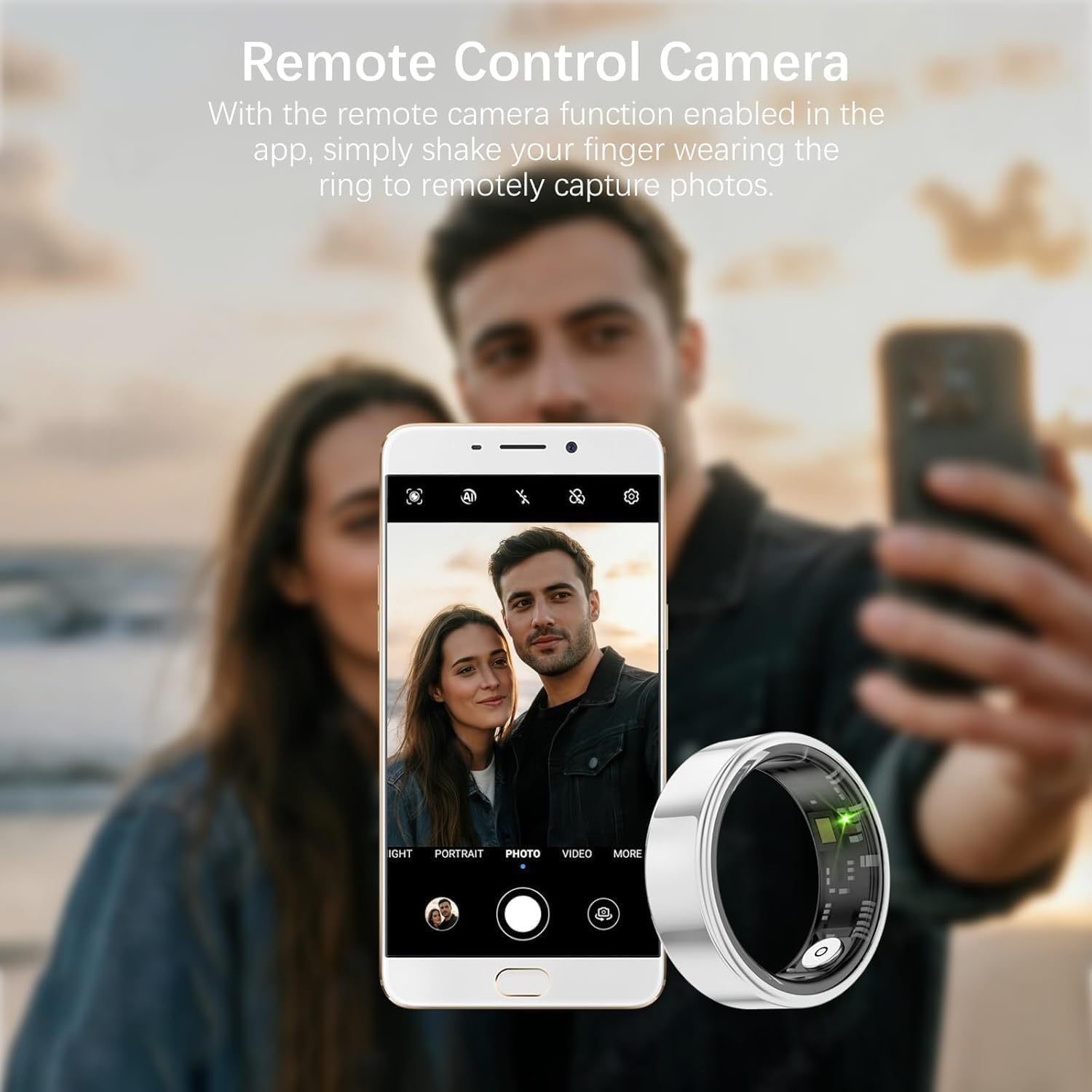 Smart Rings Bague de fitness pour homme et femme avec fréquence cardiaque, oxygène dans le sang, HRV, stress, suivi du sommeil, suivi de pas, sans frais d'abonnement, bague intelligente étanche LP68