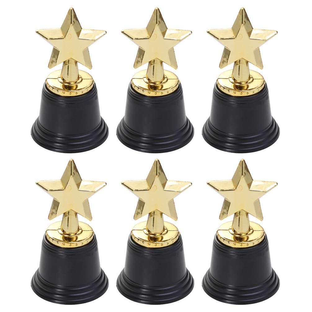 NUOBESTY12pcs Star Gold Award Trophies Golden Star Trophy for Awards Winners Winning Prizes Competitions Kids Party Favors