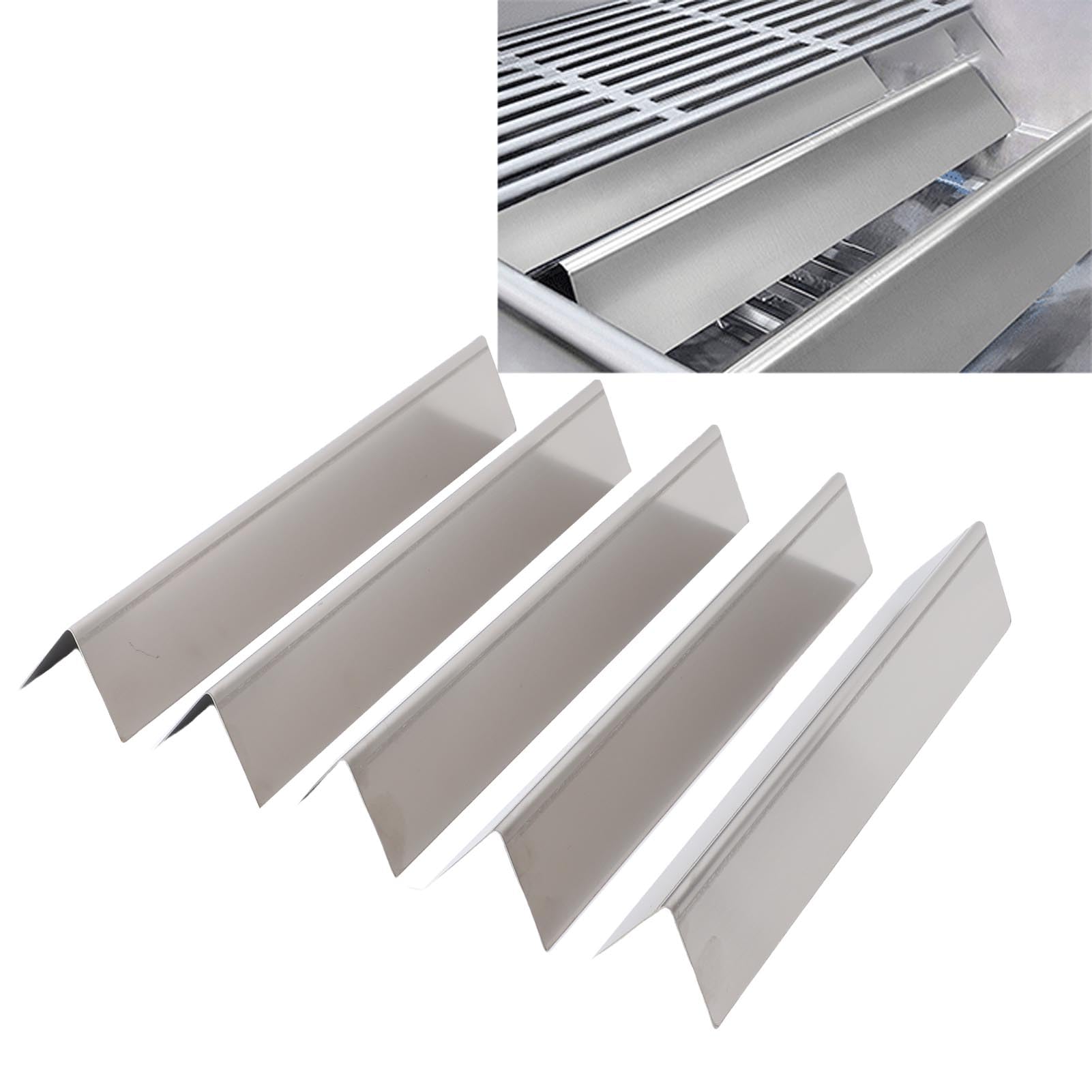 Generic E310 S310 Zestaw Płyt Grzewczych do Grilla Trwałe Listwy Smakowe ze Stali Nierdzewnej Części Zamienne do Bezpiecznego Grillowania 5 Sztuk dla Właścicieli Grillów Gazowych