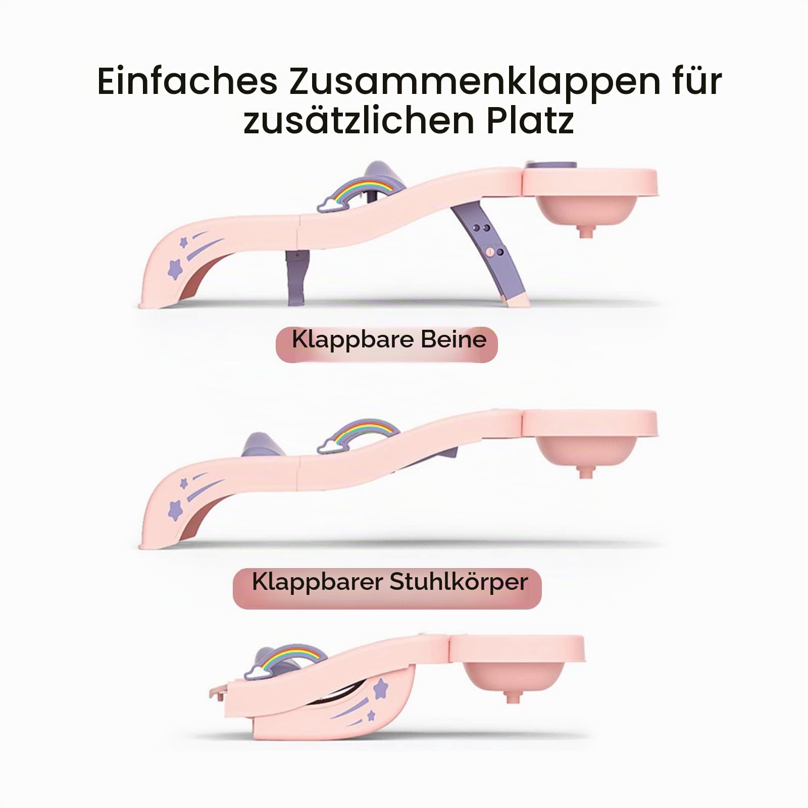 Kinder-Haarwaschstuhl, verstellbar, kind-Shampoo-Stuhl, Badende Mädchen, rosa Salonstuhl für Kleinkinder