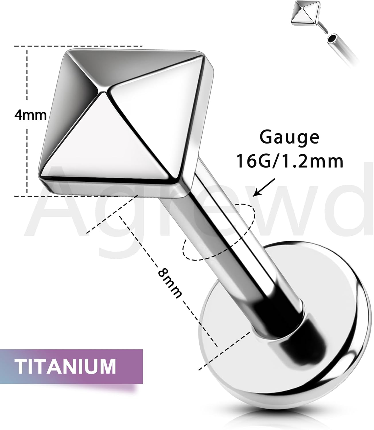 Metal Titanium Helix Tragus Jewelry 16G Cartilage Earrings Stud Surgical Steel Threadless Pin in Nose Lobe Earrings for Women Men - Image 4