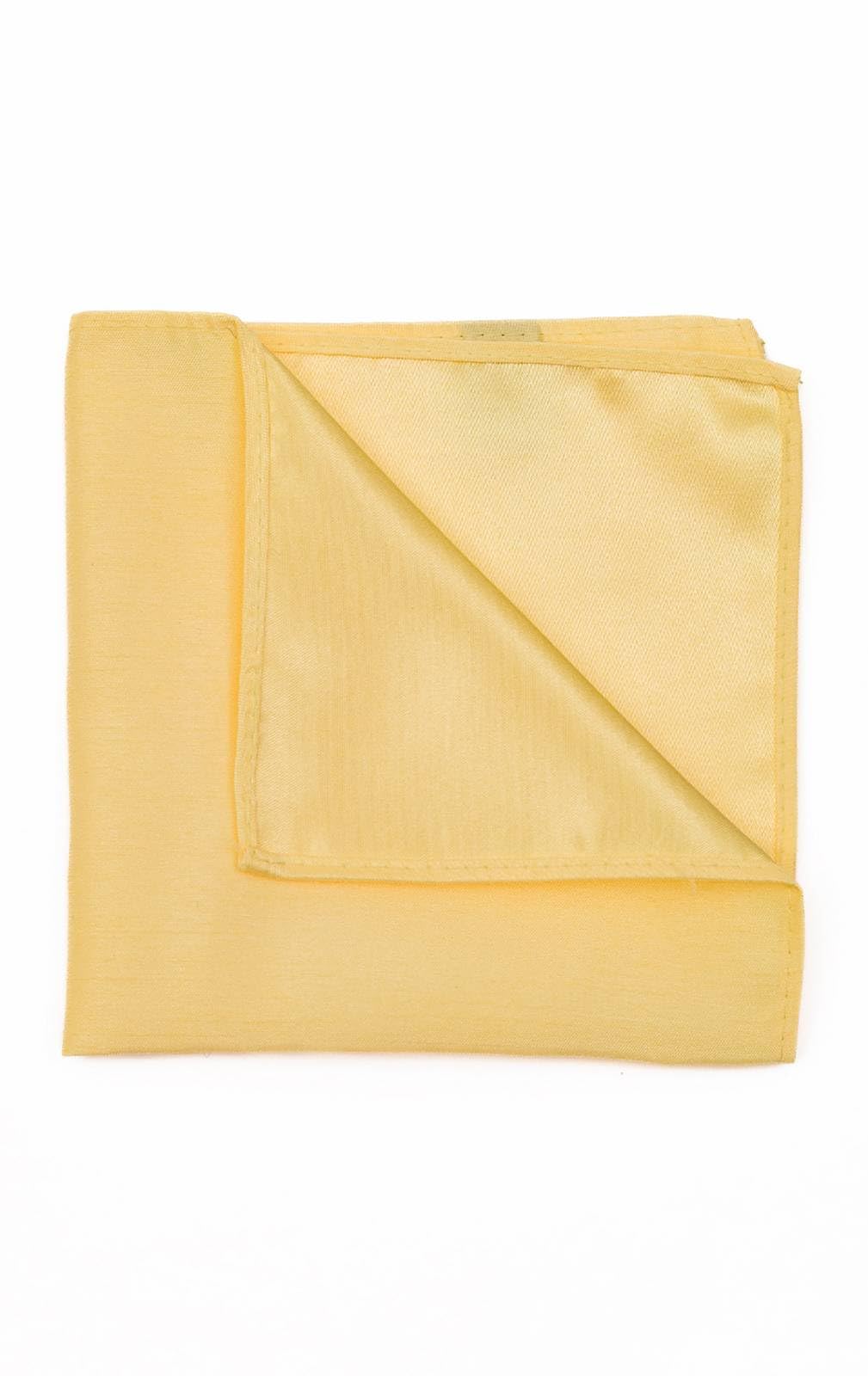 Dobell Men's Yellow Pale Pocket Square Handkerchief Dupion Satin-Feel