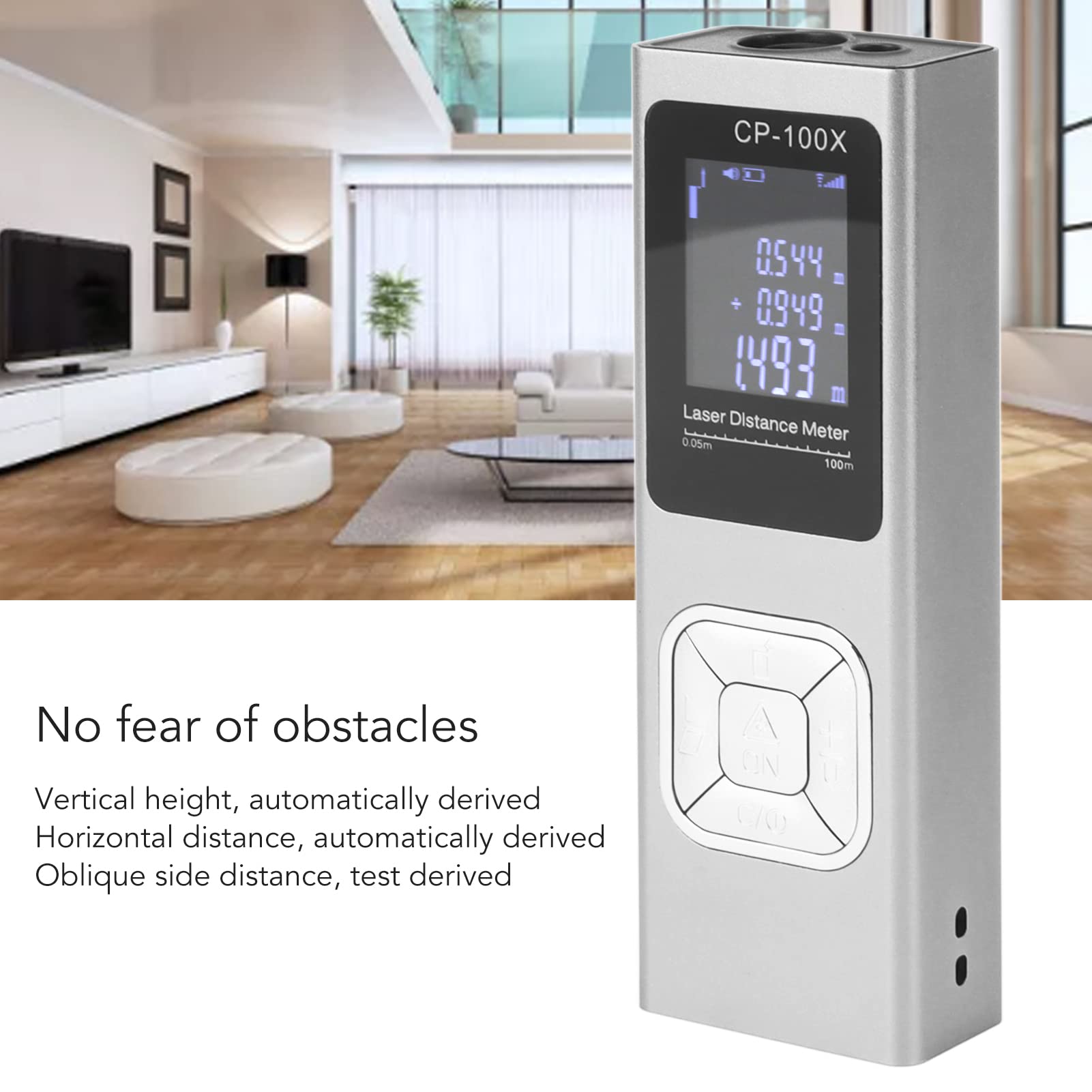 Tyenaza Medición Láser, Medidor De Distancia Láser, Miniherramienta De Medición Láser Digital De Alta Precisión Recargable Ultrafina para Interiores