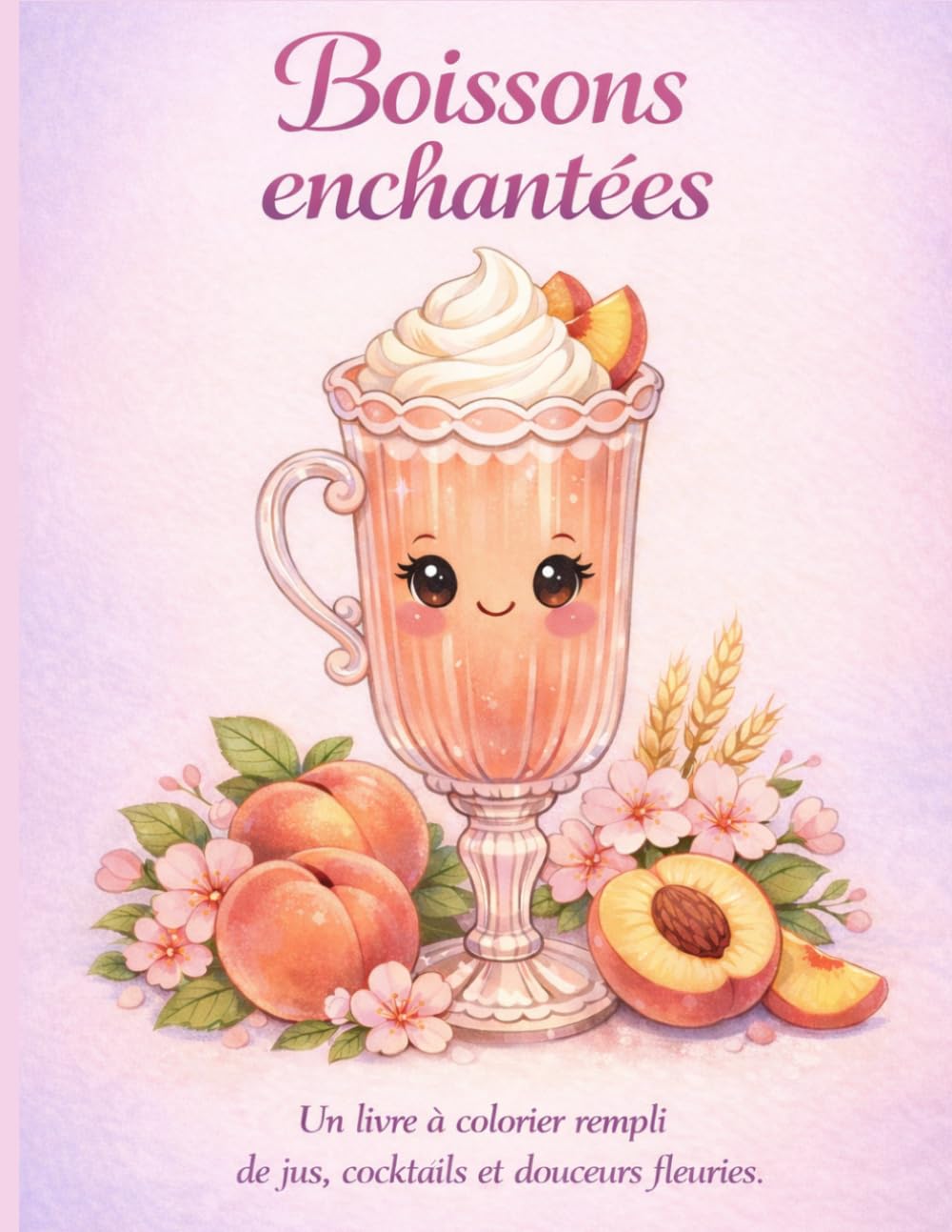 Boissons enchantées: Un livre à colorier rempli de jus, cocktails et douceurs fleuries.