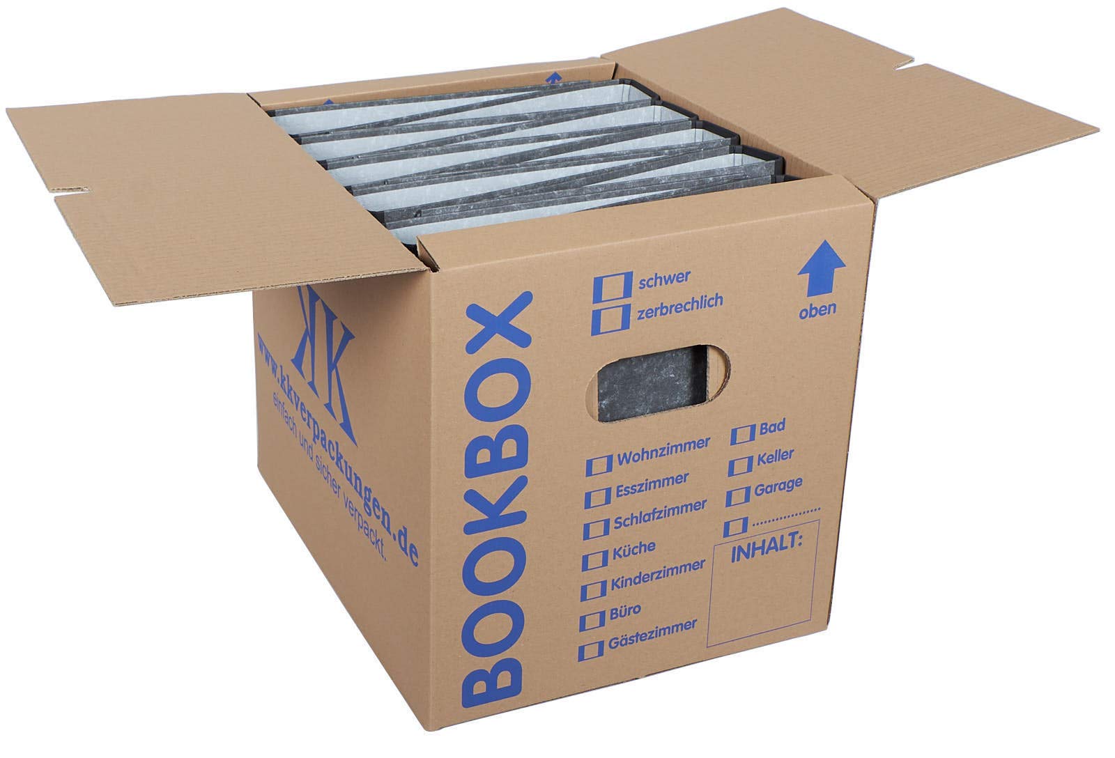 KK Verpackungen Bücherkartons 25 Stück 405x330x353 mm 2-wellig Tragkraft 50 kg Umzugskarton