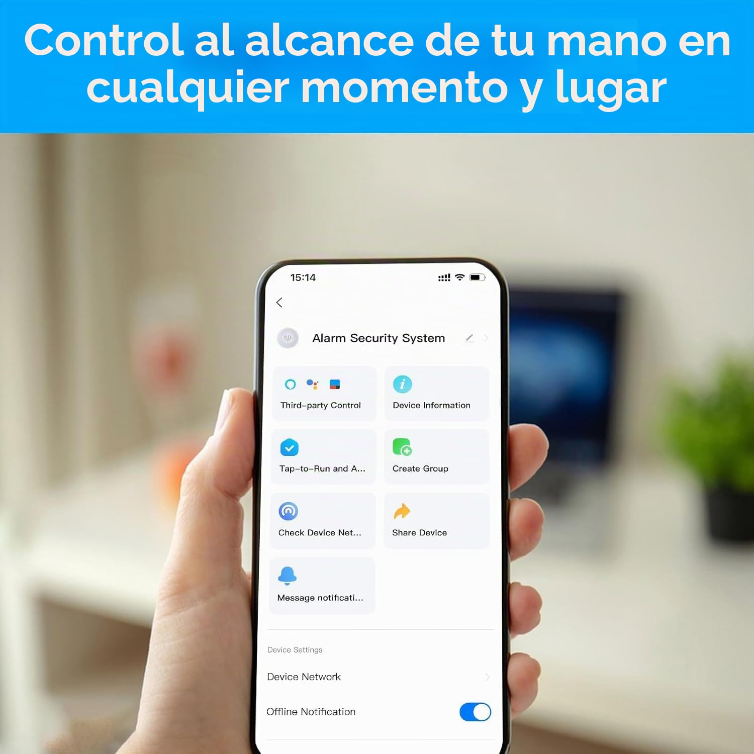 AGSHOME 15 Piezas Alarmas para Casa, Sistema de Seguridad para el hogar con Alarma, WiFi alarmas para Puertas, Trabajo para el Hogar, Apartamento, Garaje, Compatible con Alexa
