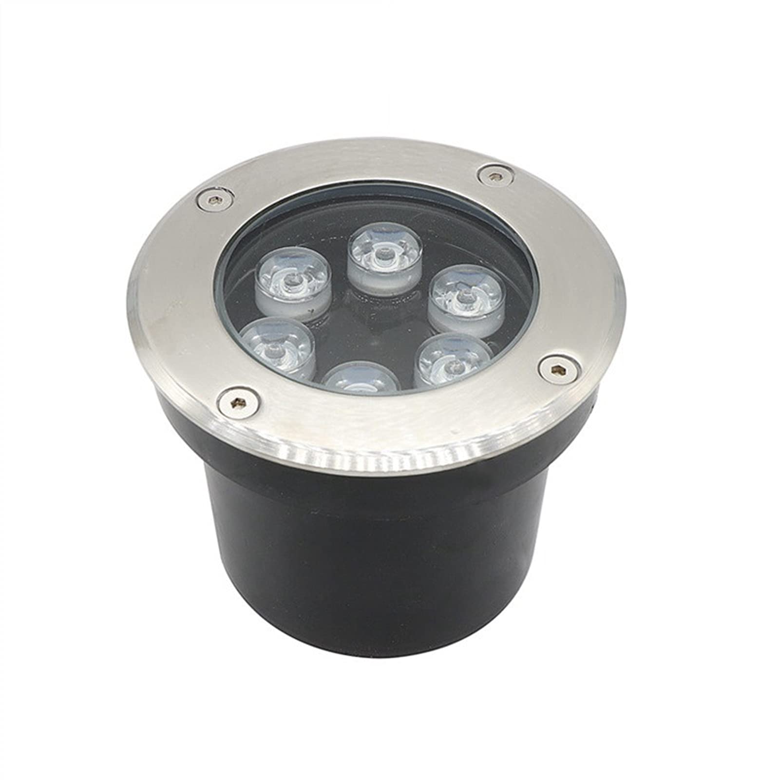 Podwodna lampa ze stali nierdzewnej do stawu, 6W niskonapięciowa IP68 Wodoodporna lampa wpuszczana do basenu Światło krajobrazowe(White,12V)