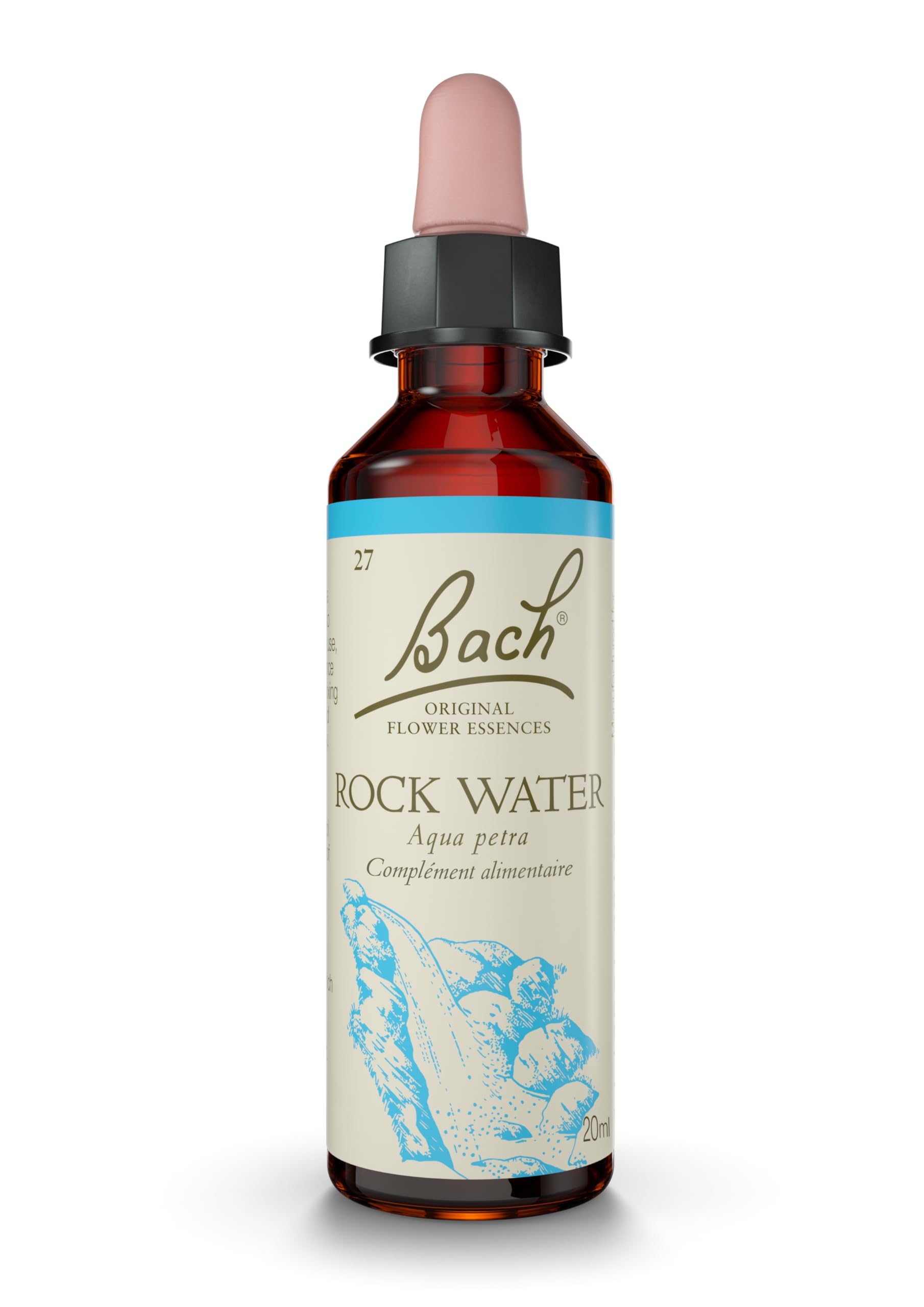 FLEURS DE BACH ORIGINAL - Rock Water No 27 - Pour plus de flexibilité - Aide à assouplir sa rigidité - Élixir floral naturel pour le bien-​être émotionnel - Compte-​Gouttes 20ml - Vegan