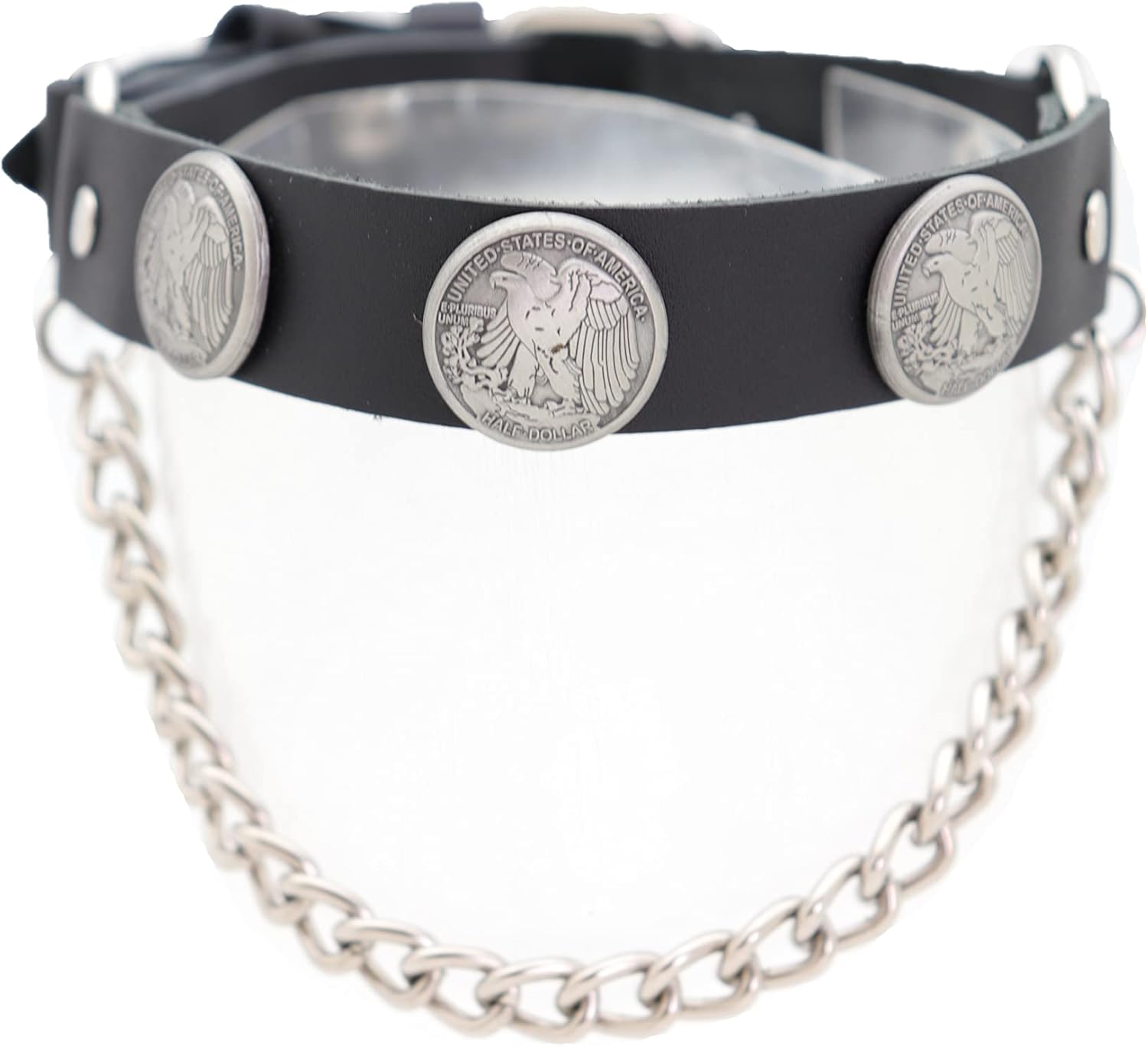 Men Biker Western Fashion Boot Bracelets Black Straps Pair Silver Metal Chains Shoe Eagle Charms