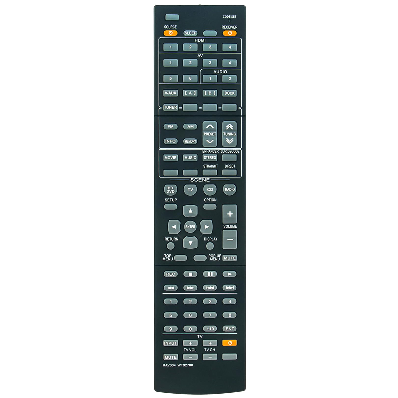 YAMAHA RAV270 WC63290 US リモコン(2710) YAMAHA RAV270, WC63290 - remote control duplicate - $19.5