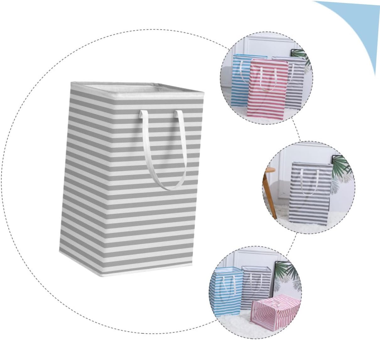 Collapsible Grey Laundry Basket with Handles Moisture-resistant Clothes Storage Hamper for Nursery Bedroom Dorm and Laundry Organizer Portable and Spacious Container