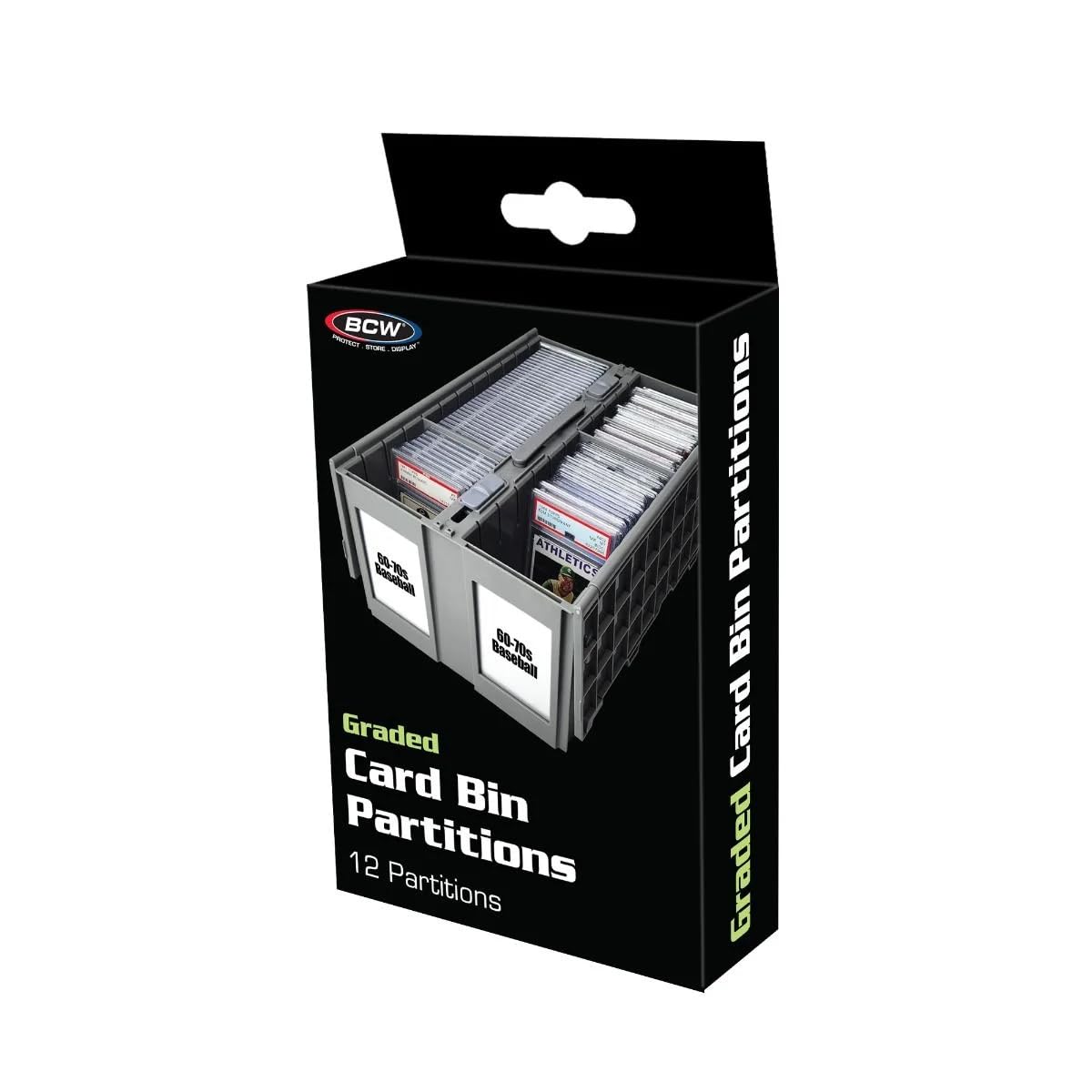 BCW Graded Card Bin Partitions - Gray | Dividers Graded Card Bin Only | Supports and Organizes PSA, BGS, SGC, and CSG Slabs | 12 Pack of Card Storage Dividers