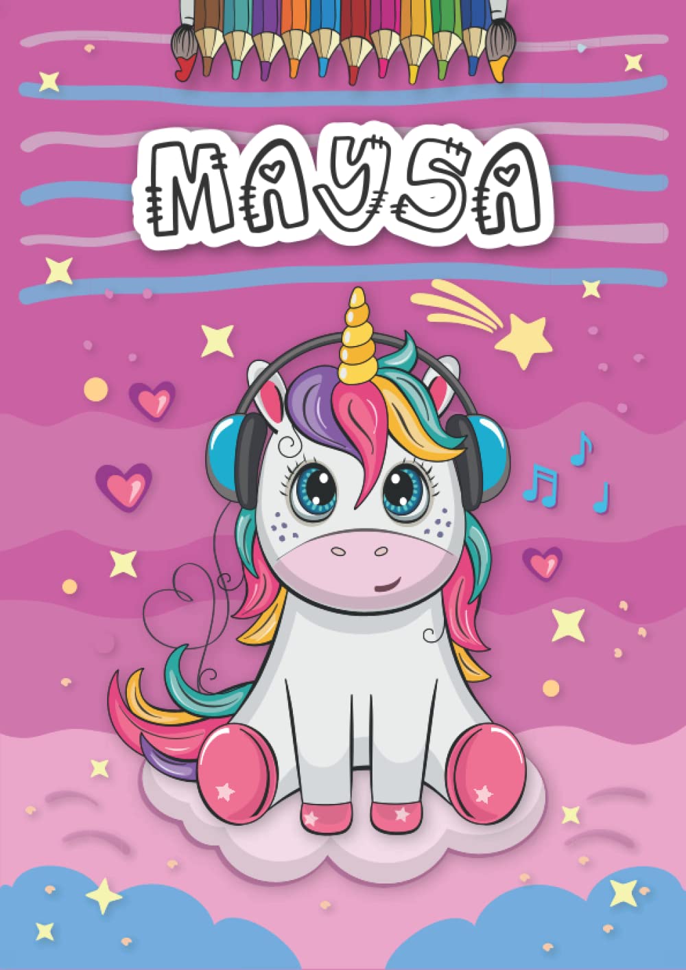 Independently published Maysa: Personalized Coloring Book for Maysa | Theme: Unicorn | Birthday gift for girl, daughter ... | Ages: 4-8 | 25 unicorn designs with name Maysa, Large size A4 (ca. 8.5 x 11 inches)