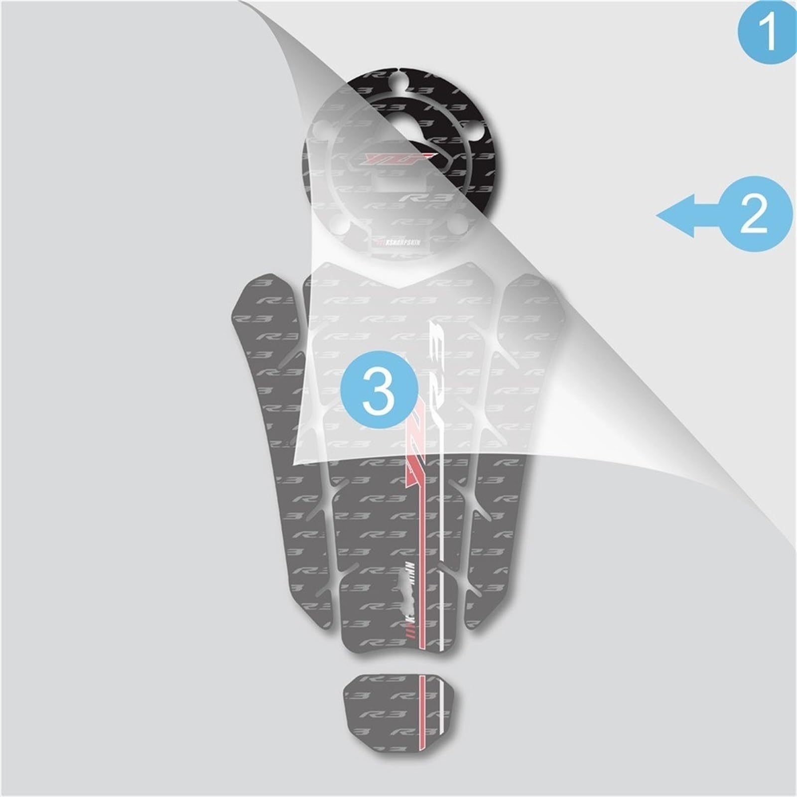 Tankpad Aufkleber Für YZF-R6 R6 R6S - Fishbone Design | Schutz Vor Kratzern & Öl