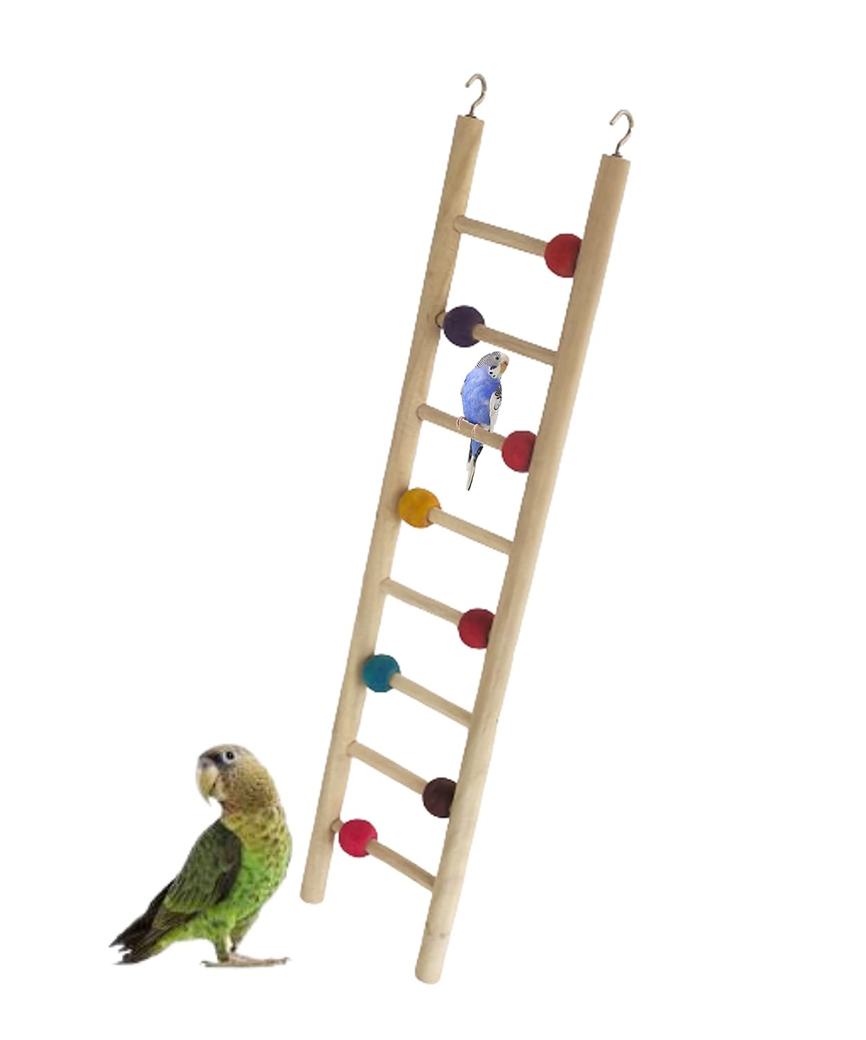 KSK 19" Natural Wood Bird Ladder Toy Ladders Perches Toys Cage