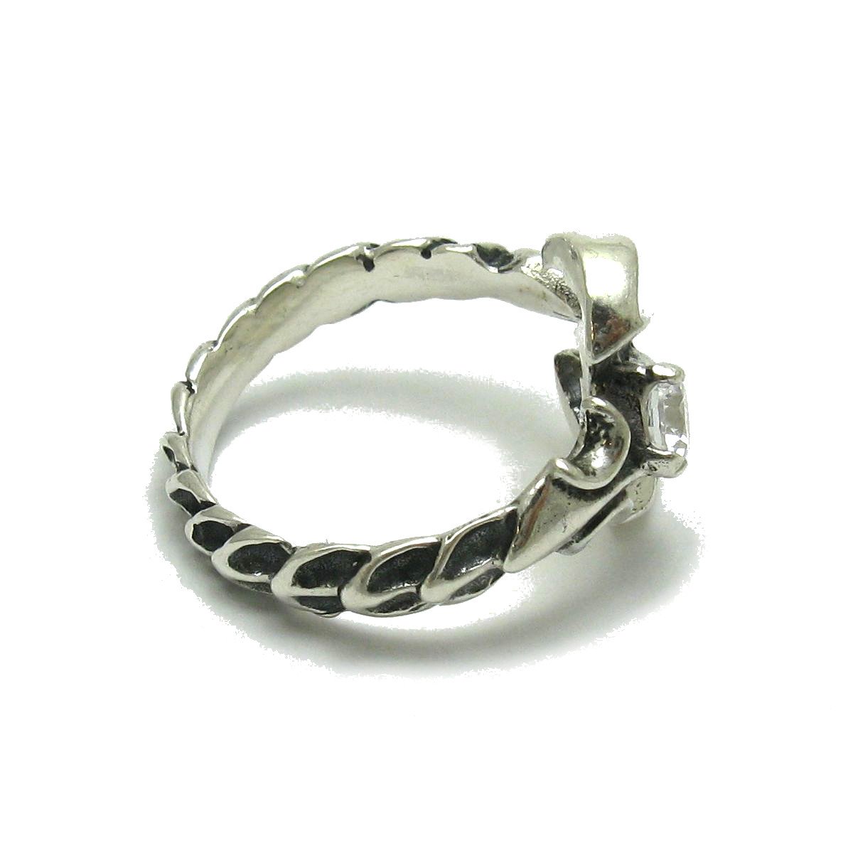 Anillo de plata de ley sólido 925 Escorpión con 5.5mm CZ R001699