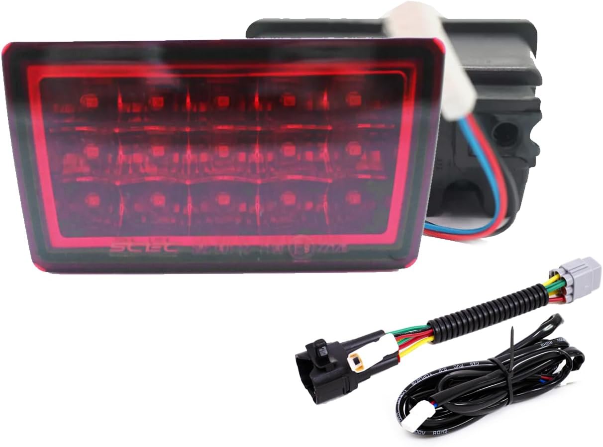 F1 Hyper 4th Brake Light Fog Light plug and Play Harness Compatible With WRX VB 2022 2023 2024 2025 Red Lens - Red Housing