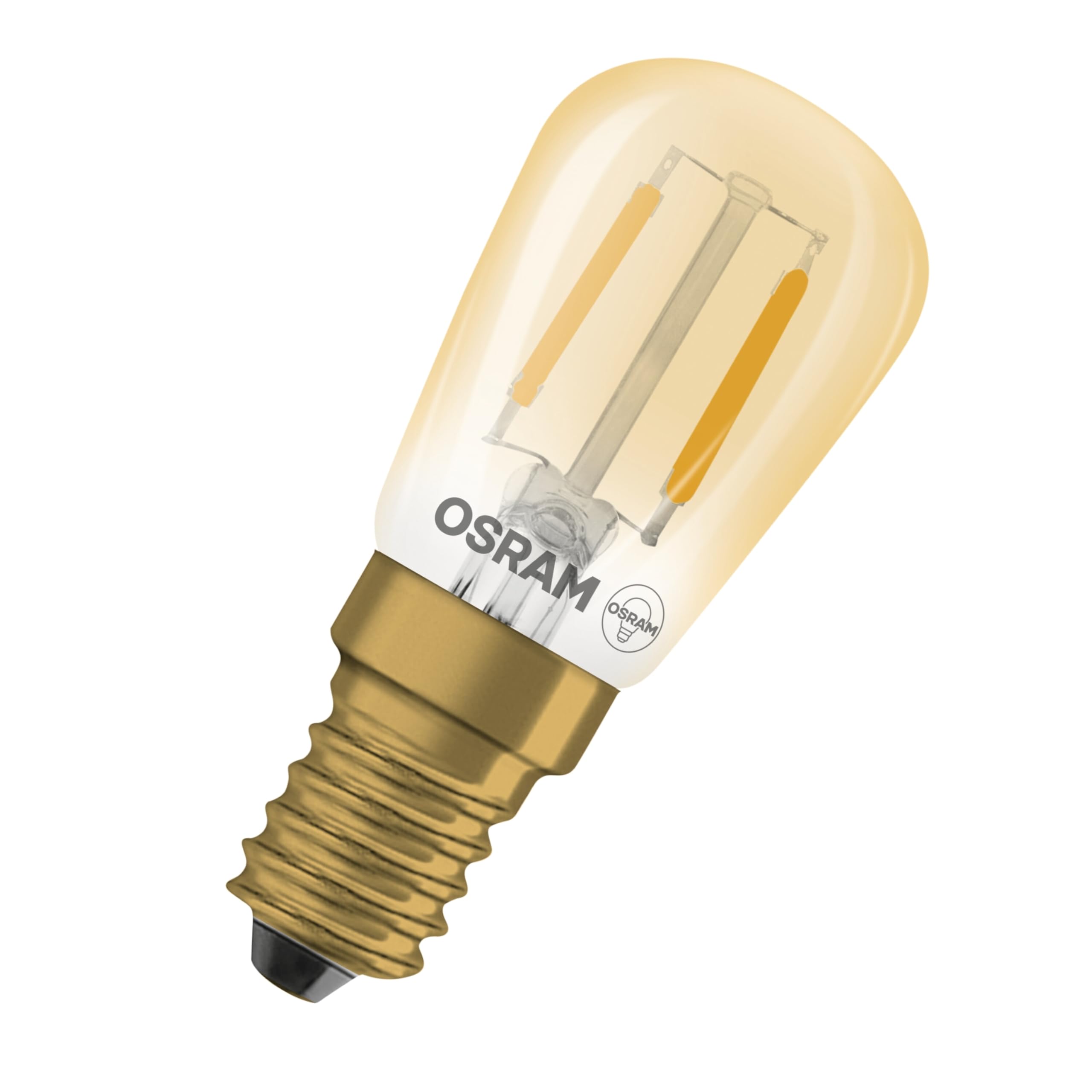 OSRAM LED Tube Vintage 1906 T26 Filament, 1.6W, E14, Gold, Clear, for Display cabinets, Bookshelves, Additional Lighting on Shelves, Decorative Accents — image 1