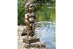 Peeing Boy Fountain: Captivating Gold Decor for Gardens