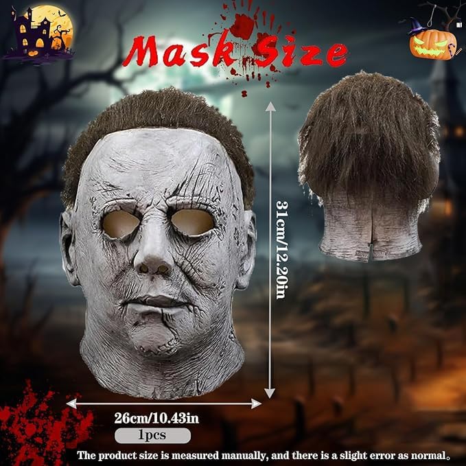 Michael Myer Mask for Adults,Head Mask Horror Scary FaceFor Halloween Party Halloween Masks - Image 2