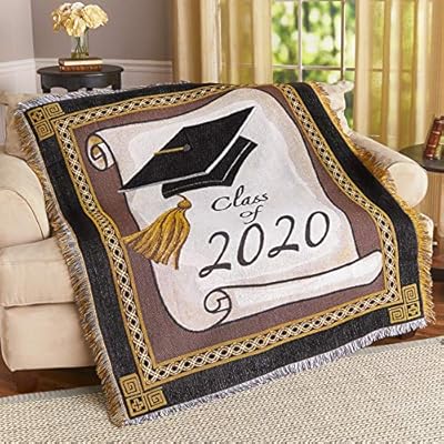 Woven Jacquard Graduation Throw Blanket for The 2020 School Graduate