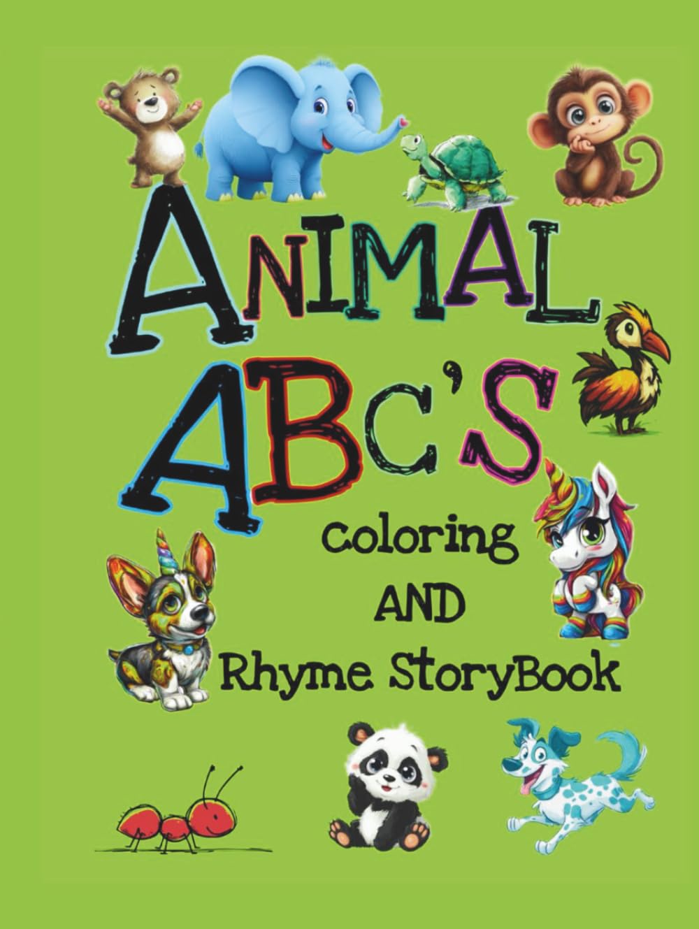 Animals ABC’s Coloring, Rhyme StoryBook
