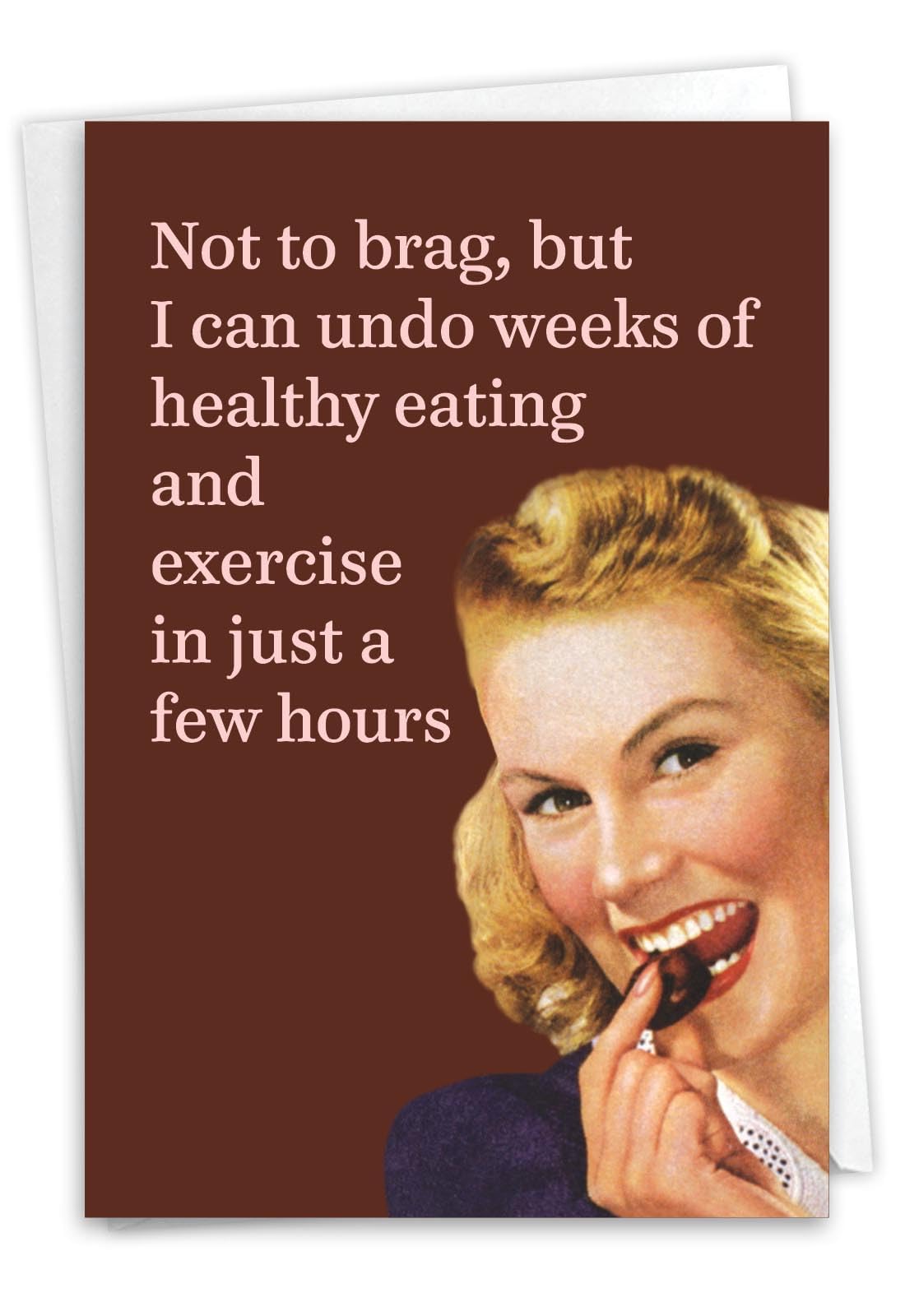 NobleWorks, Funny Birthday Greeting Card with 5 x 7 Inch Envelope (1 Card) Bday Healthy Eating C10802BDG — image 1