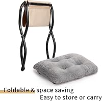 Vista 9 de HollyHOME X-Large Saucer Chair with Foldable Ottoman, Comfy Oversized Folding Chair and Folding Footrest Stool Set, Faux-Fur Reading Chair and