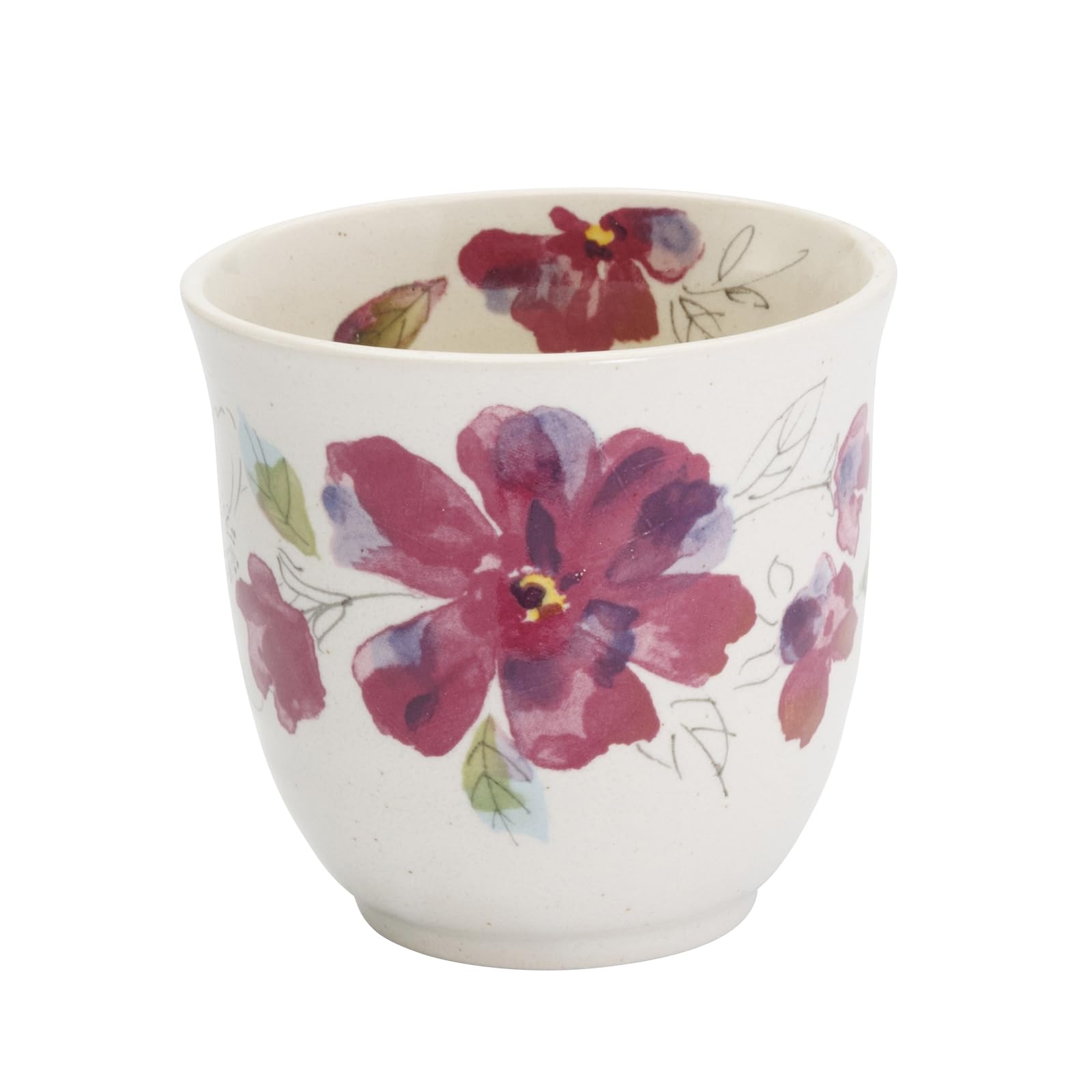 Mino Ware yunomi tea cup, microwave and dishwasher safe tableware, Flower Story, vermilion, capacity approximately 6.8 fl oz (200 ml), Made in Japan, 133-61209 : Home & Kitchen