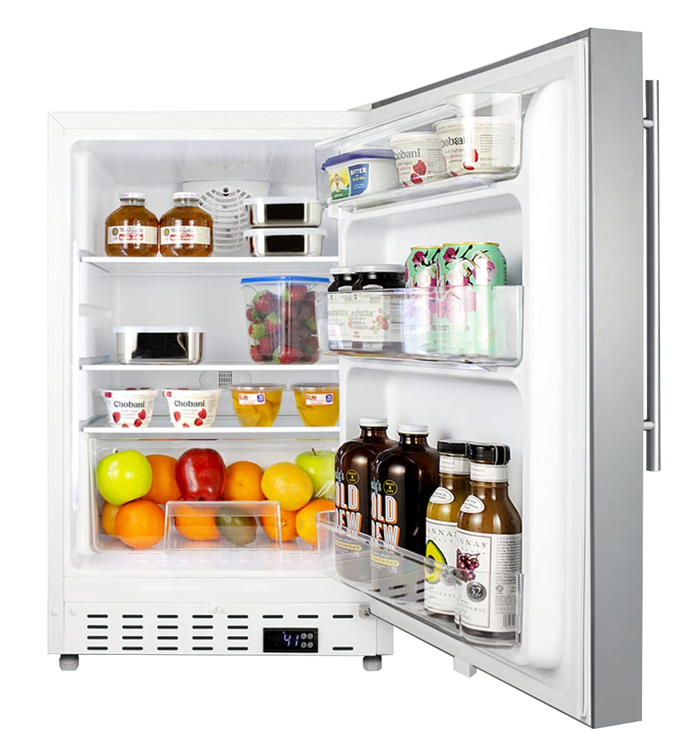 Summit Appliance Alr46wsshv 20" Wide Built-In All-Refrigerator, ADA Compliant, Adjustable Thermostat, Removable Door Racks, Automatic Defrost, 3.53 Cu.Ft Capacity, Temperature & Door Alarms on Fridge.com - View 4
