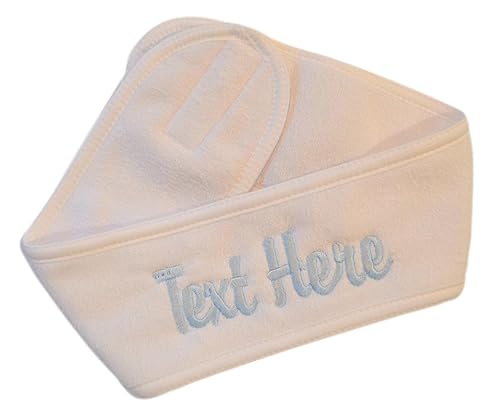 Miniatura 7 de Funny Girl Designs Diadema de spa personalizada bordada con texto personalizado de tu elección (IVORY)