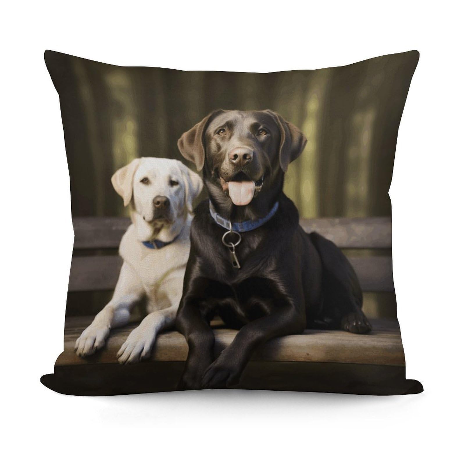 VstaDank Labrador Pillow Covers Soft Plush Decorative Square Pillow Cover Modern Breathable Pillowcases Pillowcase with Invisible Zipper 18x18 Inches for Sofa Living Room