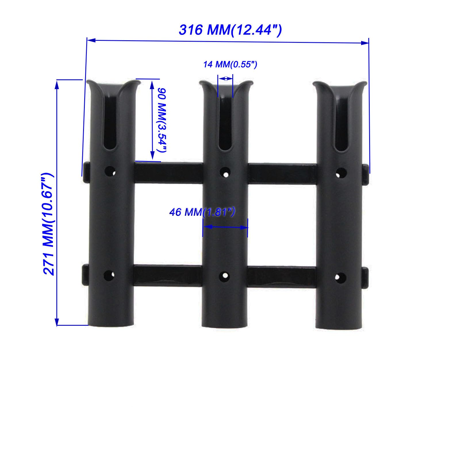 Fishing Rod Holders Racks Bracket,3 Tube Fishing Rod Holders Racks Wall Mounted Rod Holder Portable Fishing Pole Holders for Boats Garage - Image 4