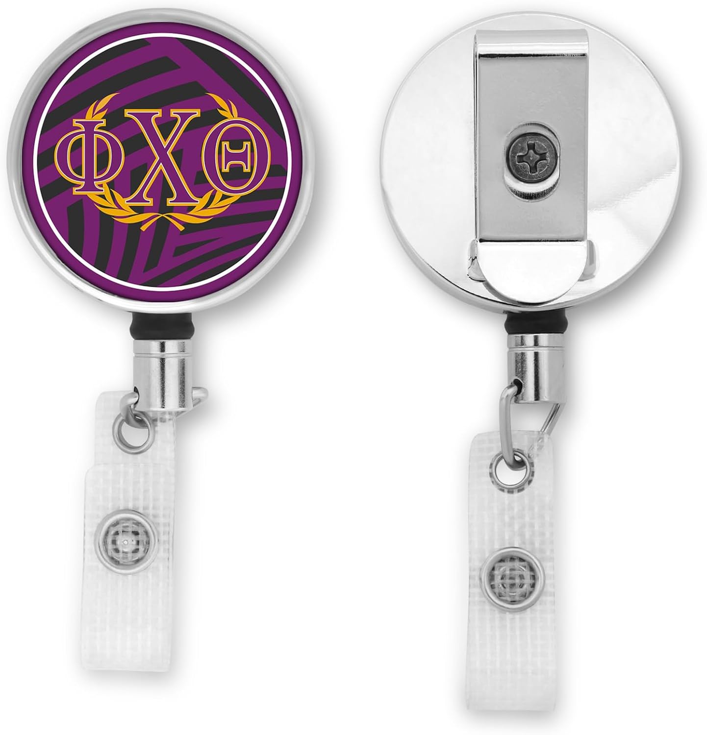 Iota Phi Theta Fraternity Name Badge Reel, ID Badge Reels with Belt Clip, Retractable Badge Reel (Iota Phi Theta 6)