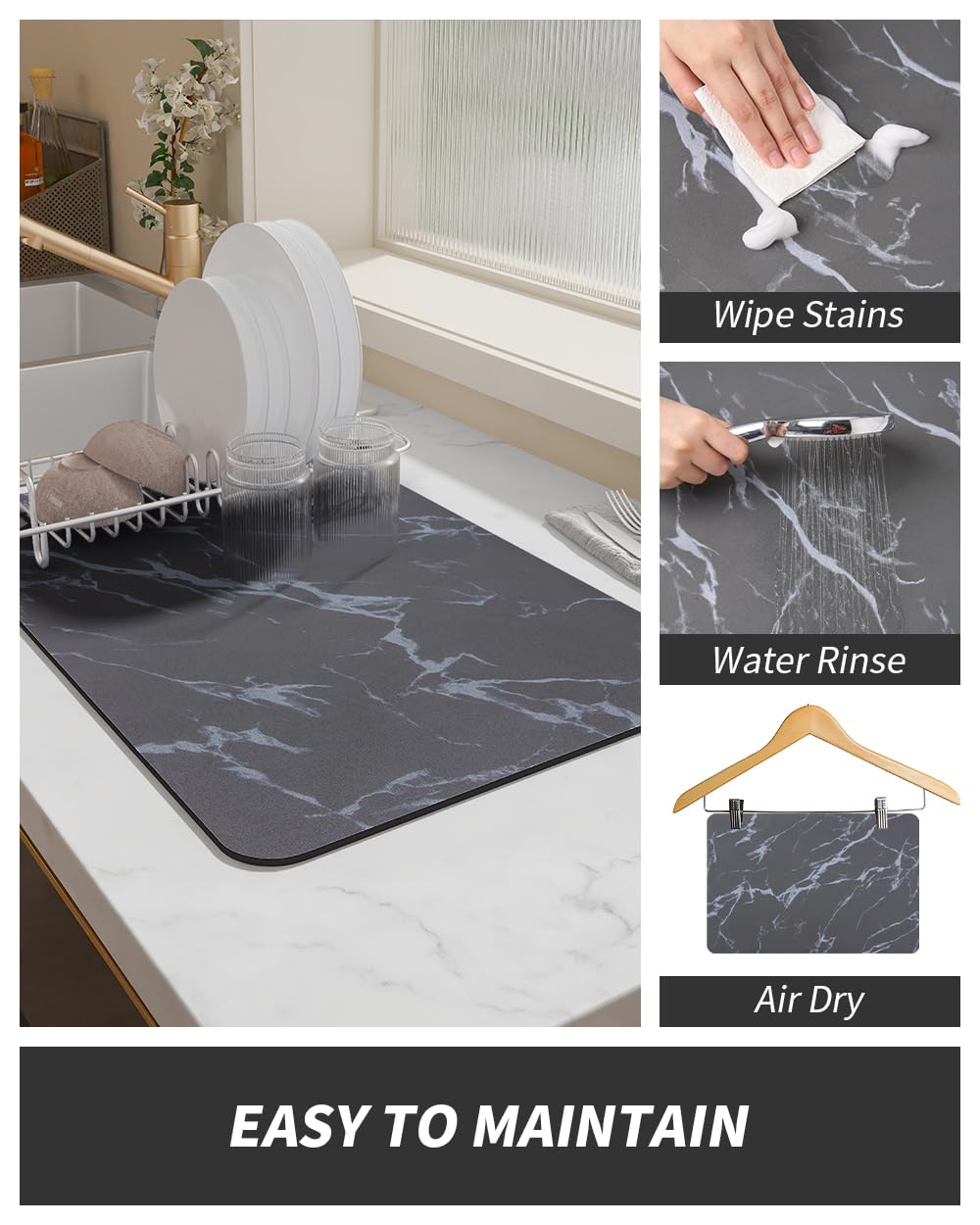 AMOAMI Dish Drying Mat