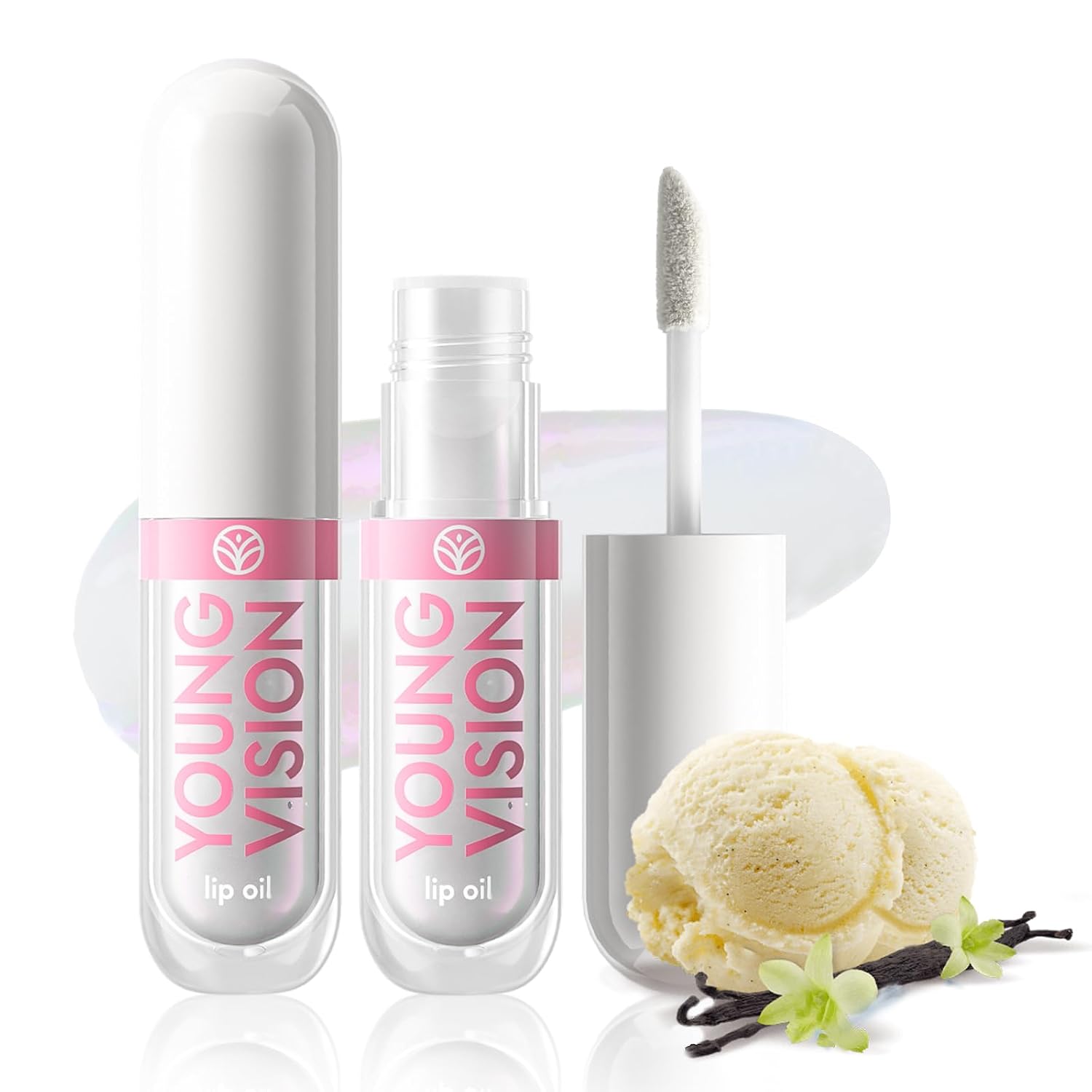 YOUNG VISION Fruit Flavored Lip Oil, Hydrating Tinted Lip Gloss, Vanilla