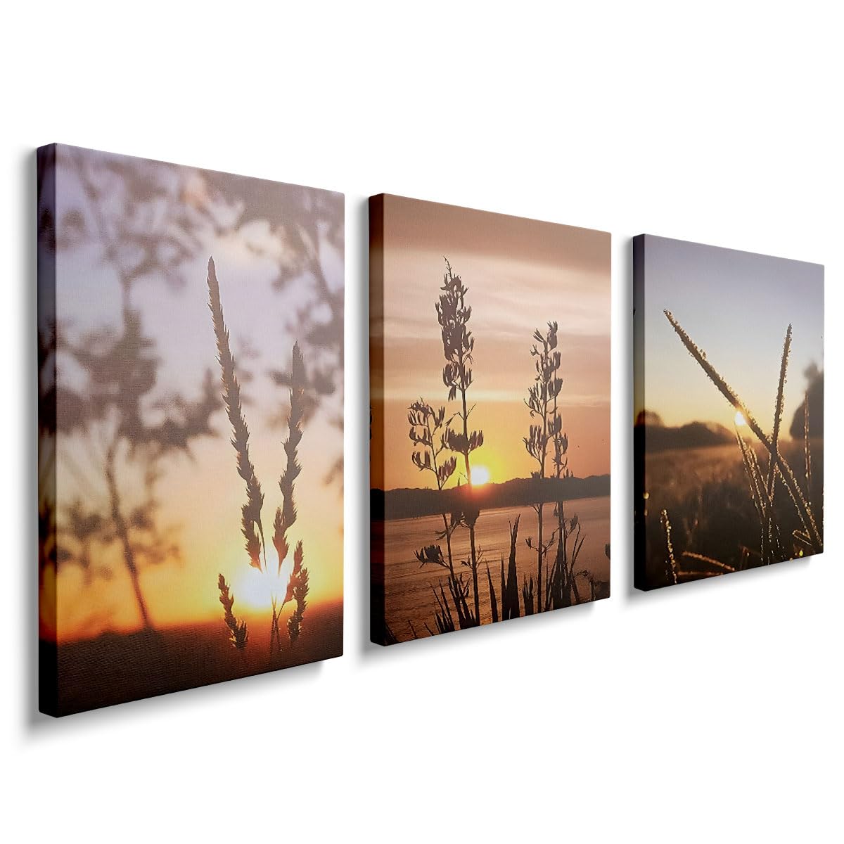Framed Canvas Print Wall Art Set Lake Landscape Nature Abstract Illustrations Fine Art Decorative Nordic Rustic for Living Room Bedroom