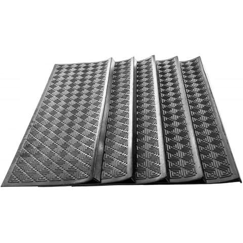 5 Stck Stufenmatte Jet-Line FREDERIKE schwarz Jet-Line 25 x 89 cm rutschsicher rutschhemmend außen Gummi Treppen Matte Treppenstufen Antirutschmatte Treppenmatte Cover