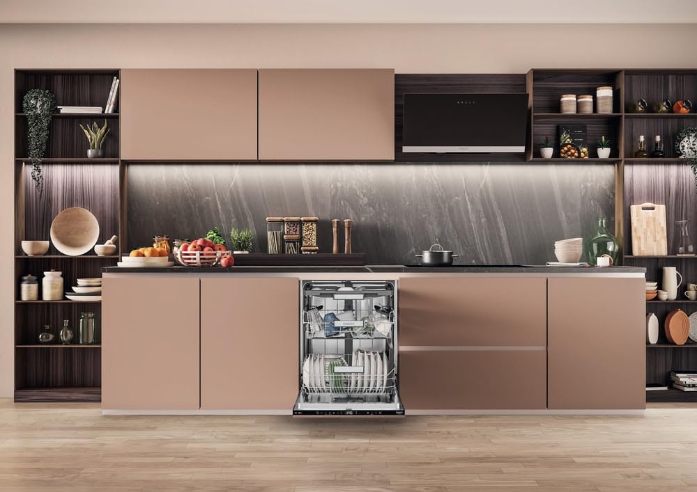 Hotpoint H7I HT59 L Lave-vaisselle Encastrable 60 cm 15 Couverts Départ Différé 24h Panier Supérieur Réglable 39 dB Classe Énergétique B Noir