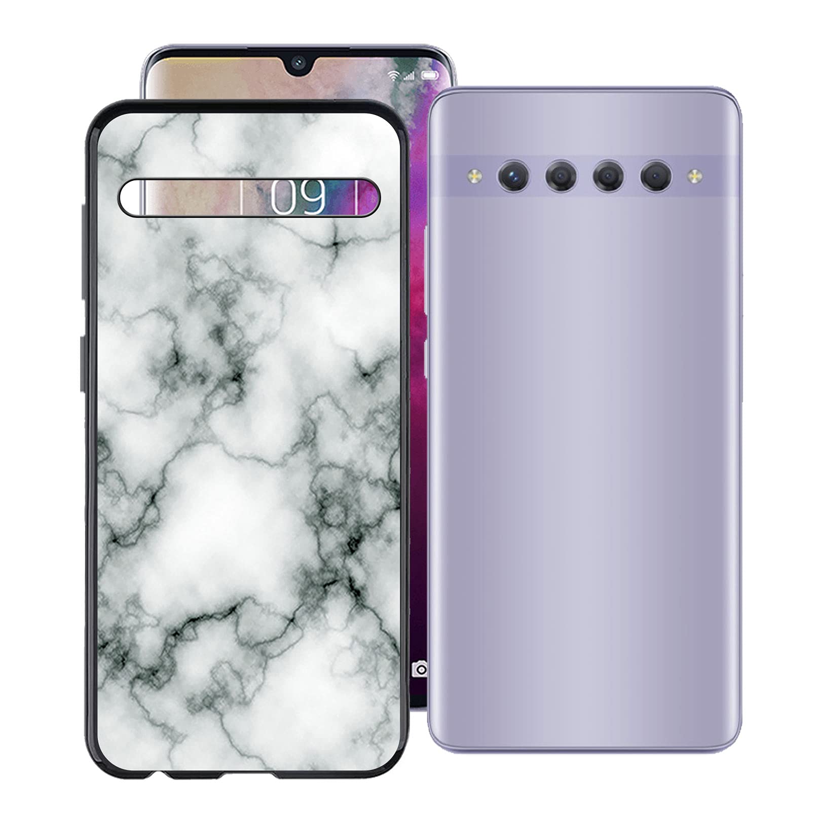 HHUAN Custodia per TCL 10 Plus (6.47), Ultra sottile Nero Morbida Silicone Antiurto Cover, Antigraffio TPU Bumper Protettivo Case per TCL 10 Plus - WMA30
